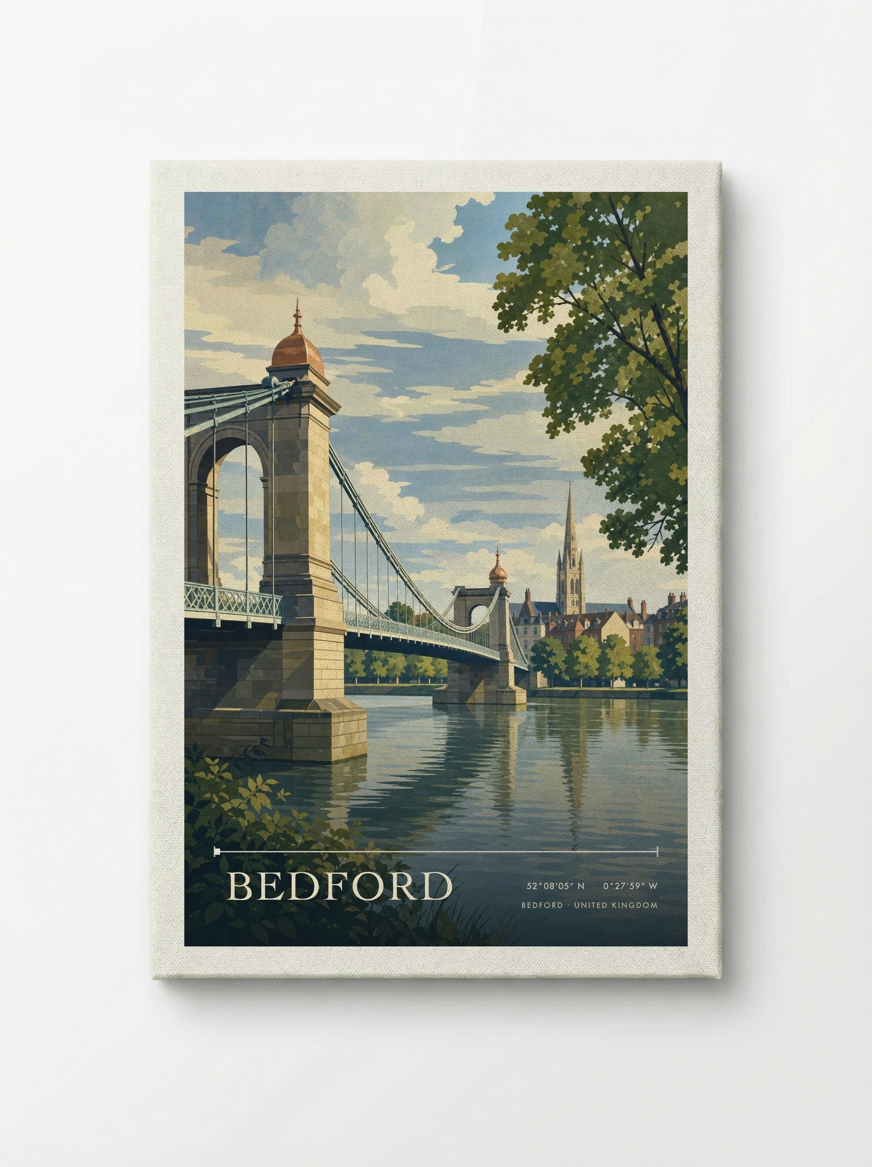 Bedford United Kingdom Travel Poster - Canvas