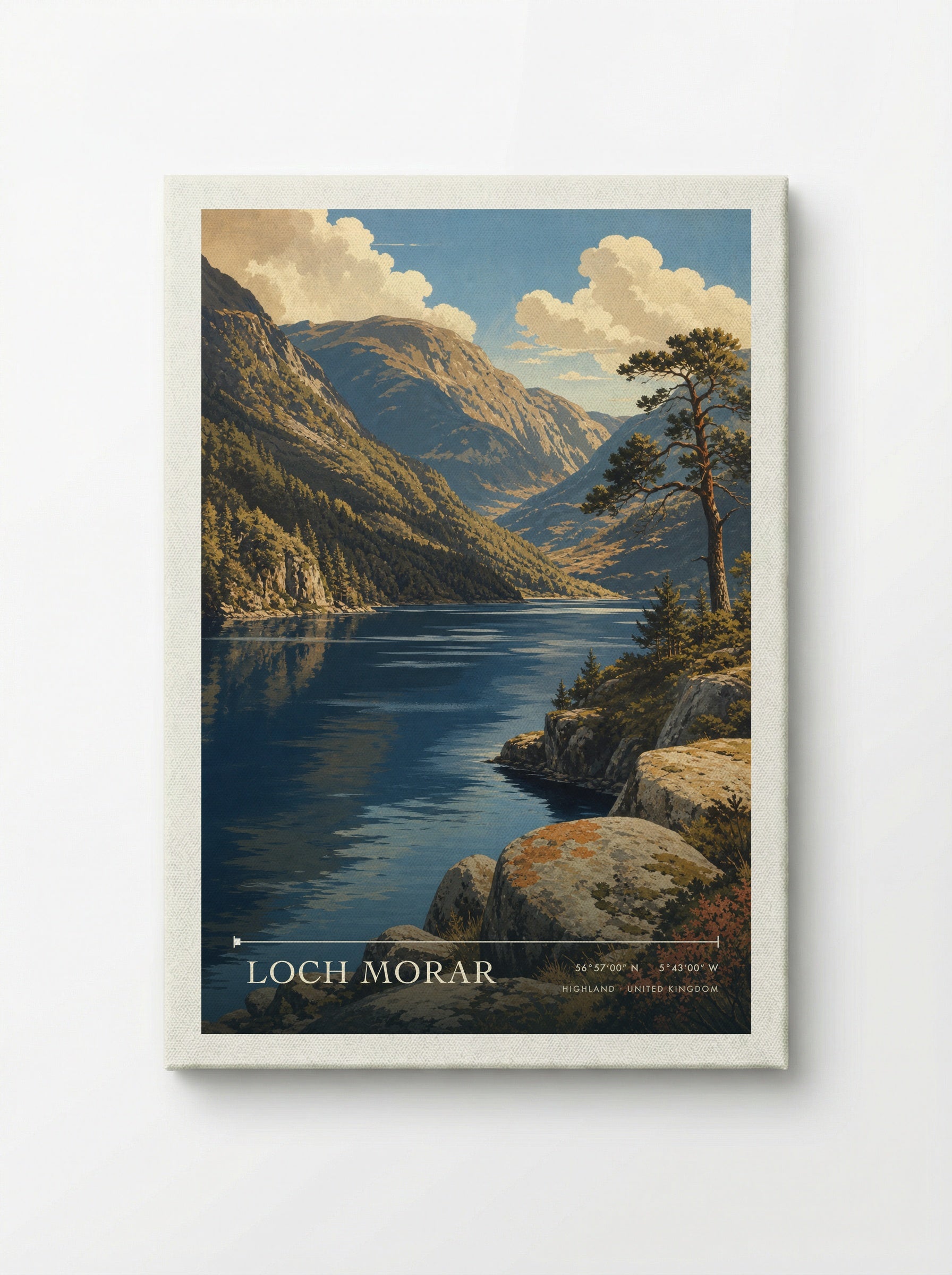 Loch Morar Highland United Kingdom Travel Poster - Canvas