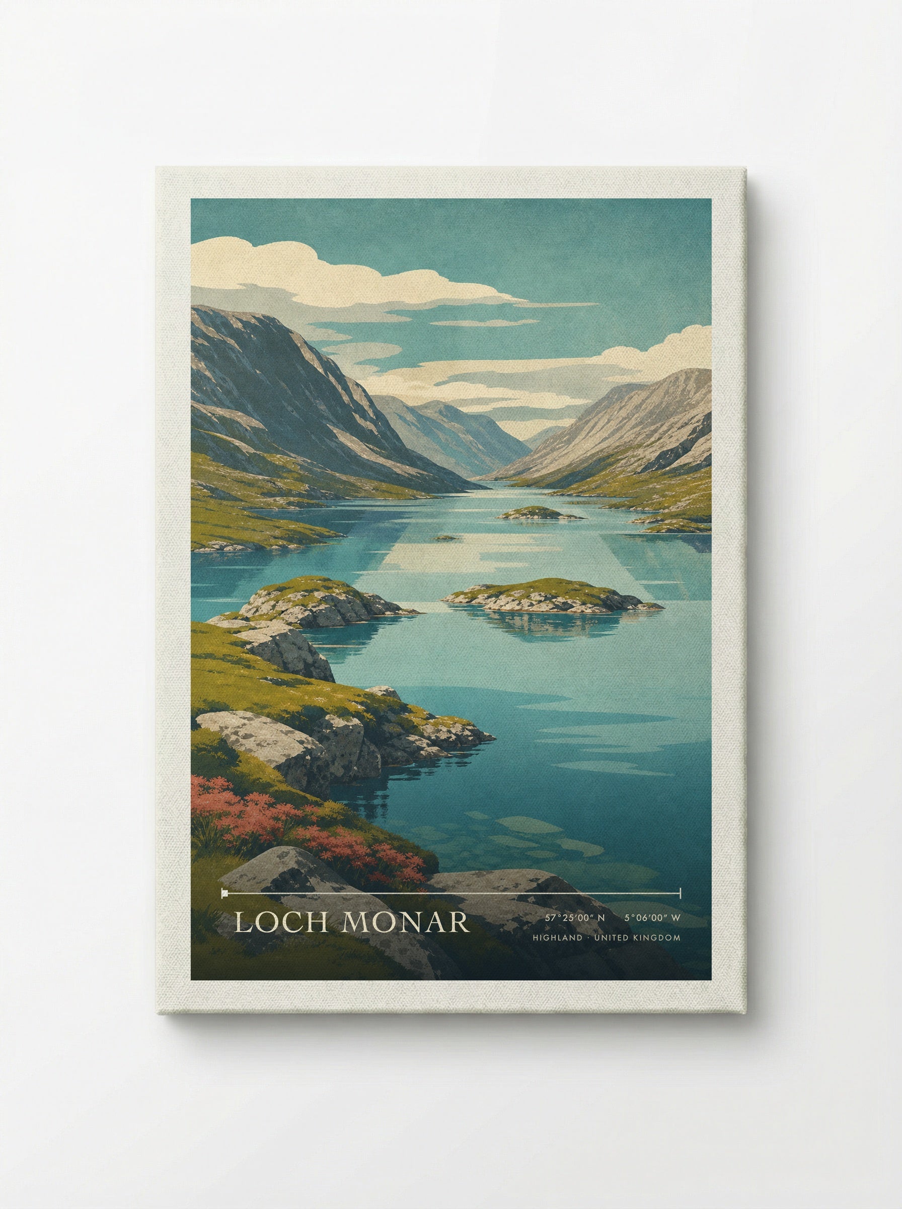 Loch Monar Highland United Kingdom Travel Poster - Canvas