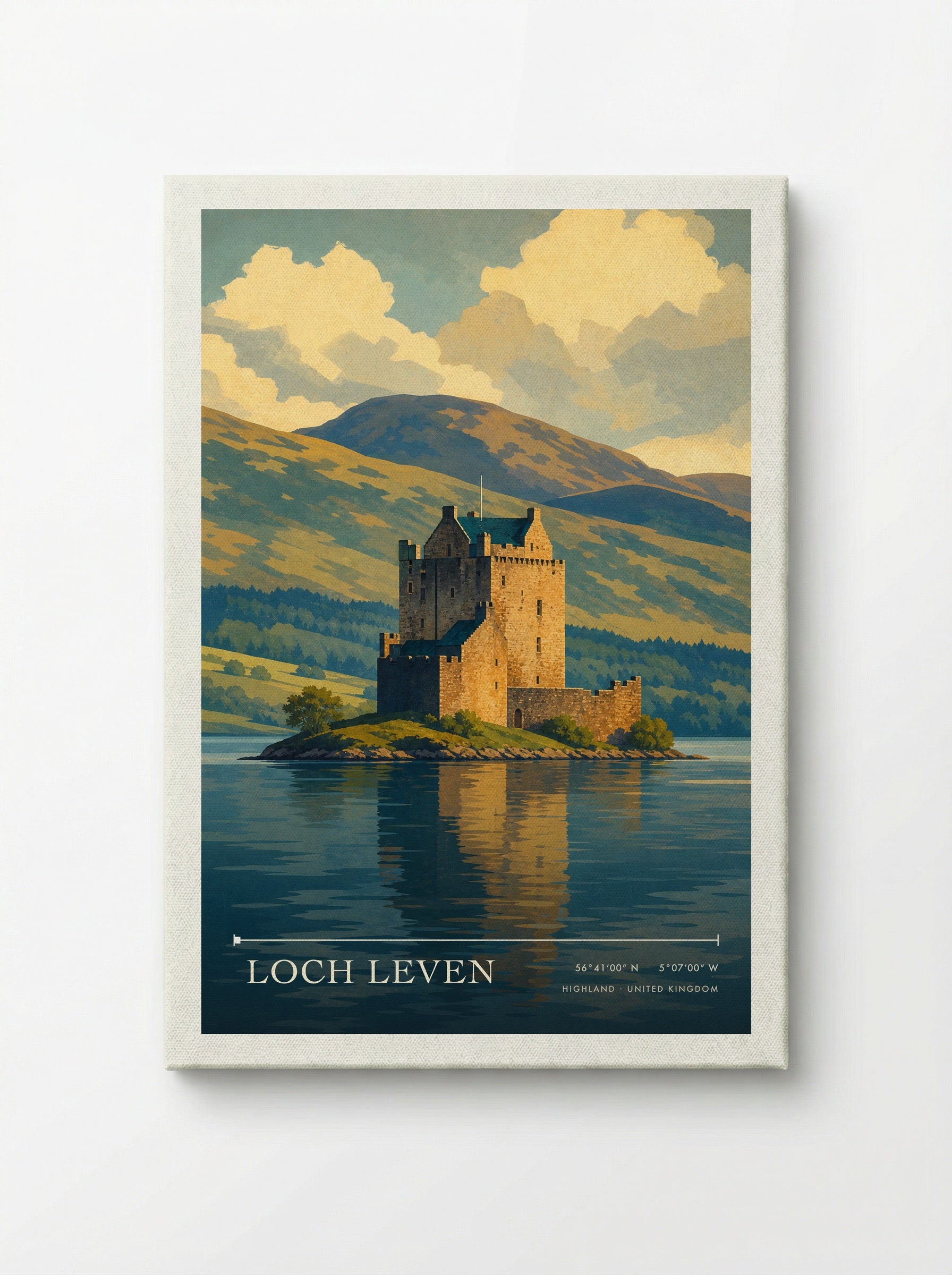 Loch Leven Highland United Kingdom Travel Poster - Canvas
