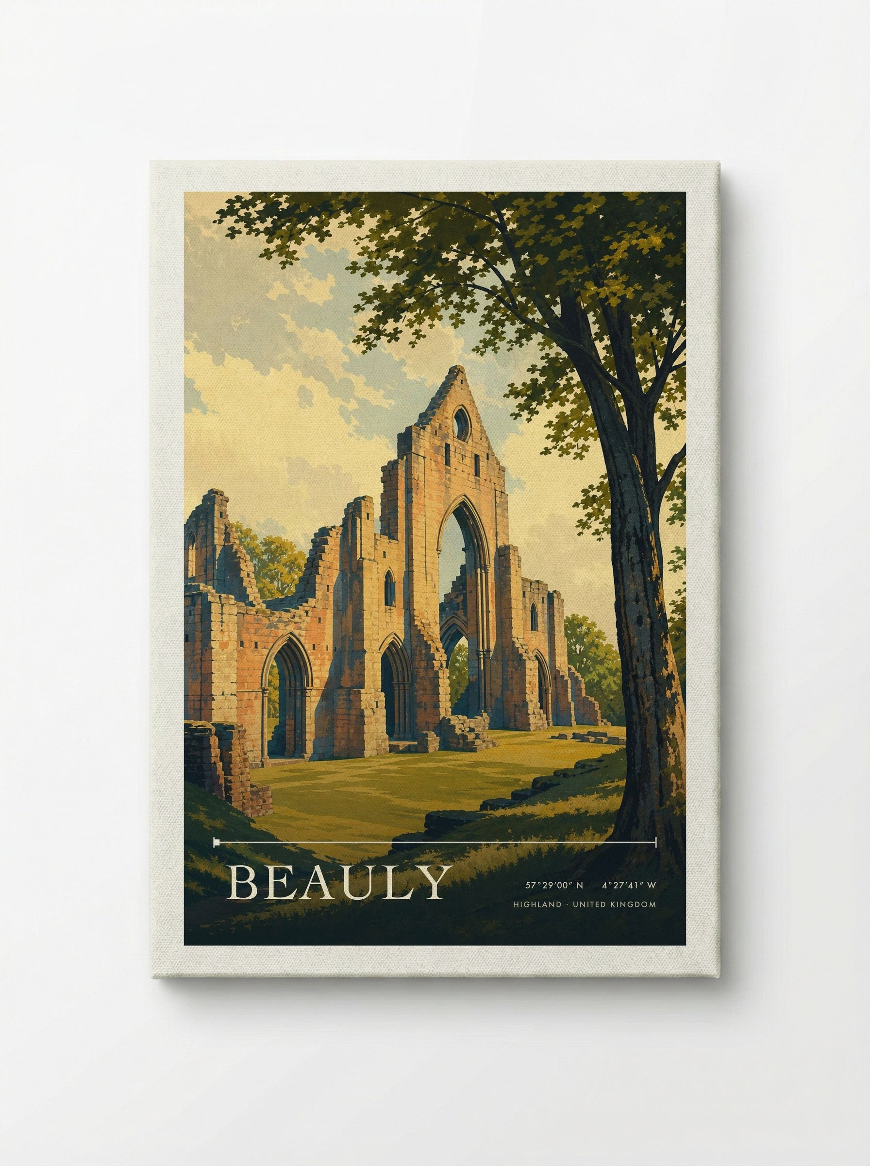 Beauly Highland United Kingdom Travel Poster - Canvas