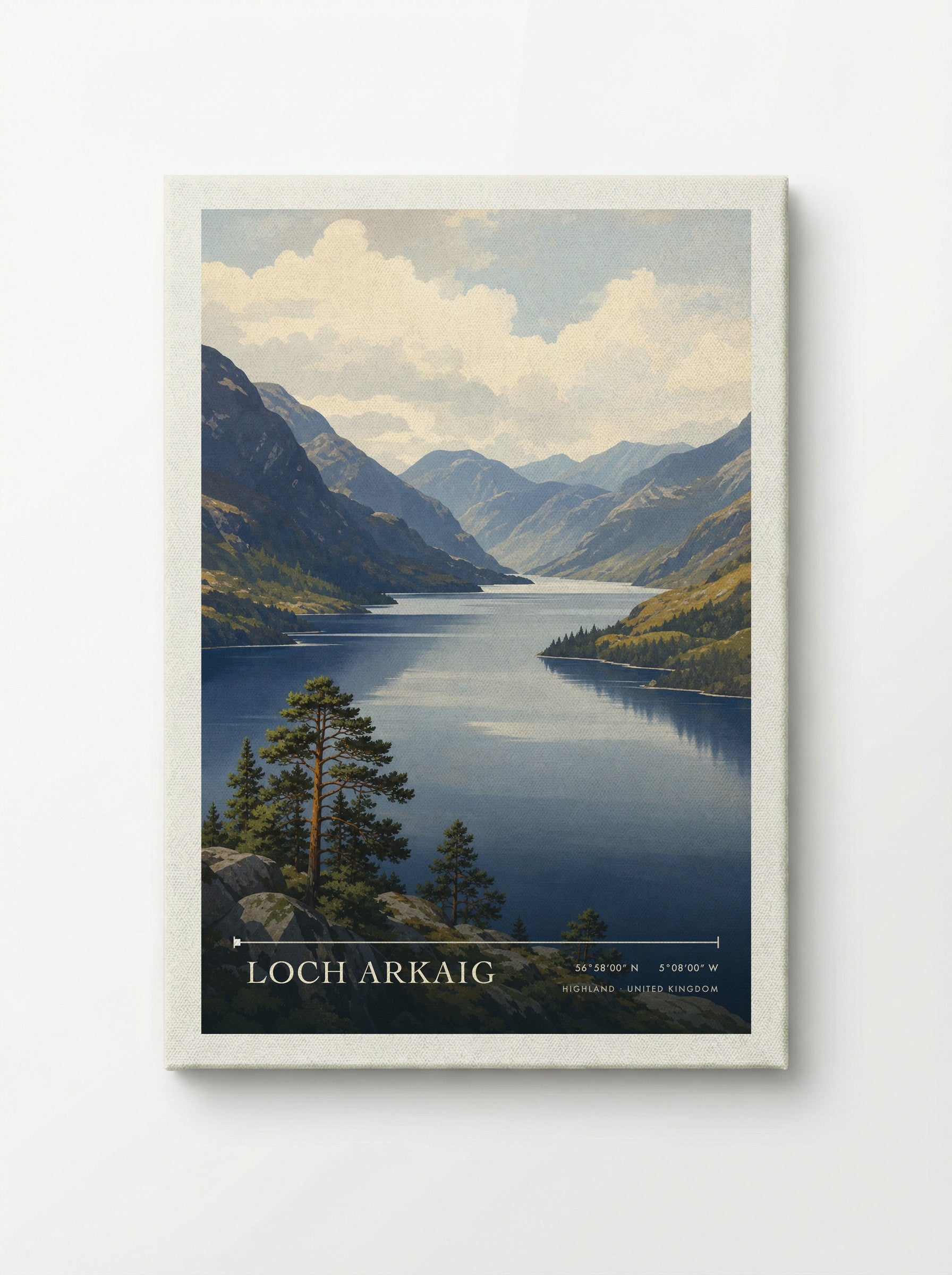 Loch Arkaig Highland United Kingdom Travel Poster - Canvas
