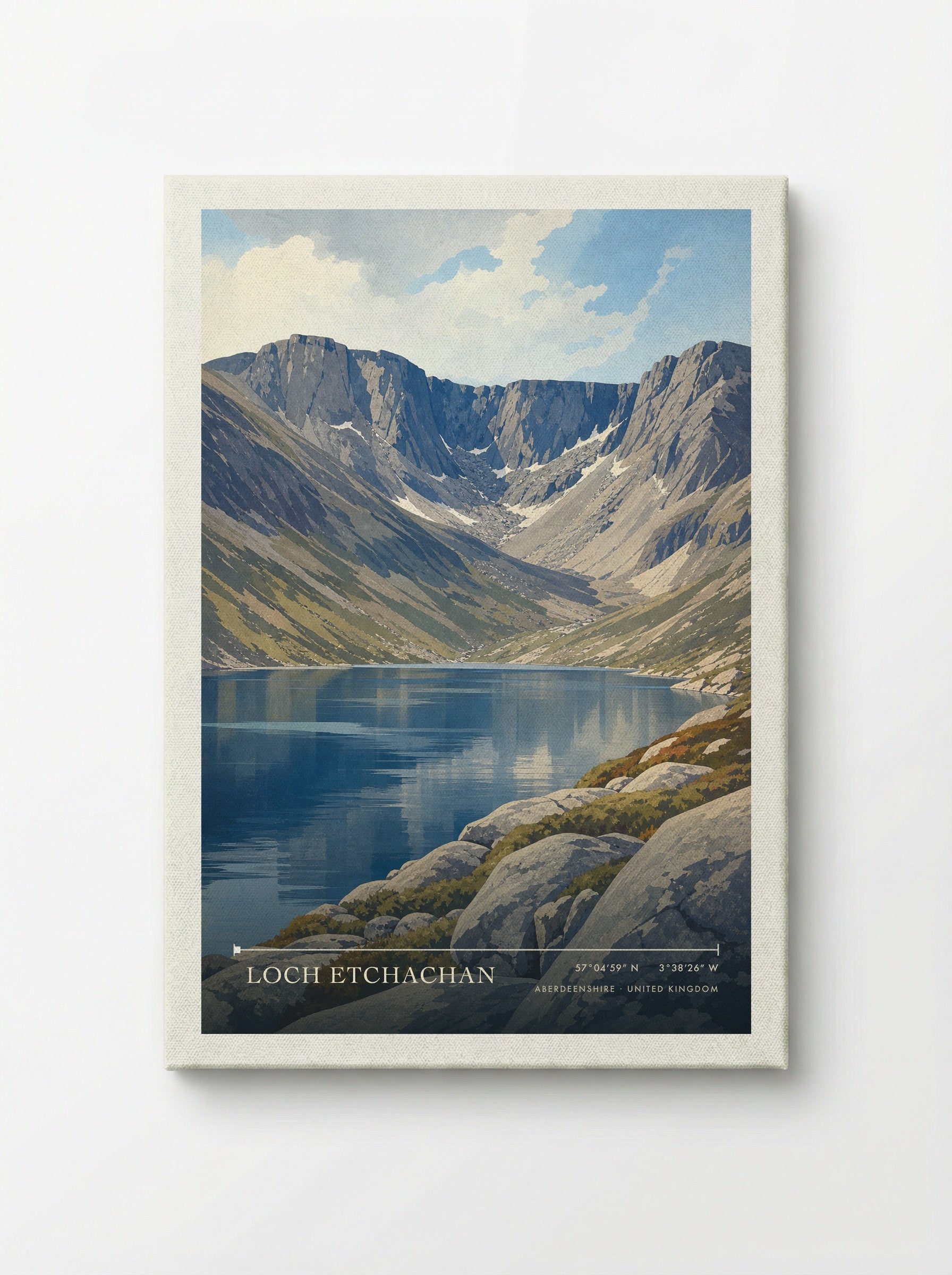 Loch Etchachan Aberdeenshire United Kingdom Travel Poster - Canvas