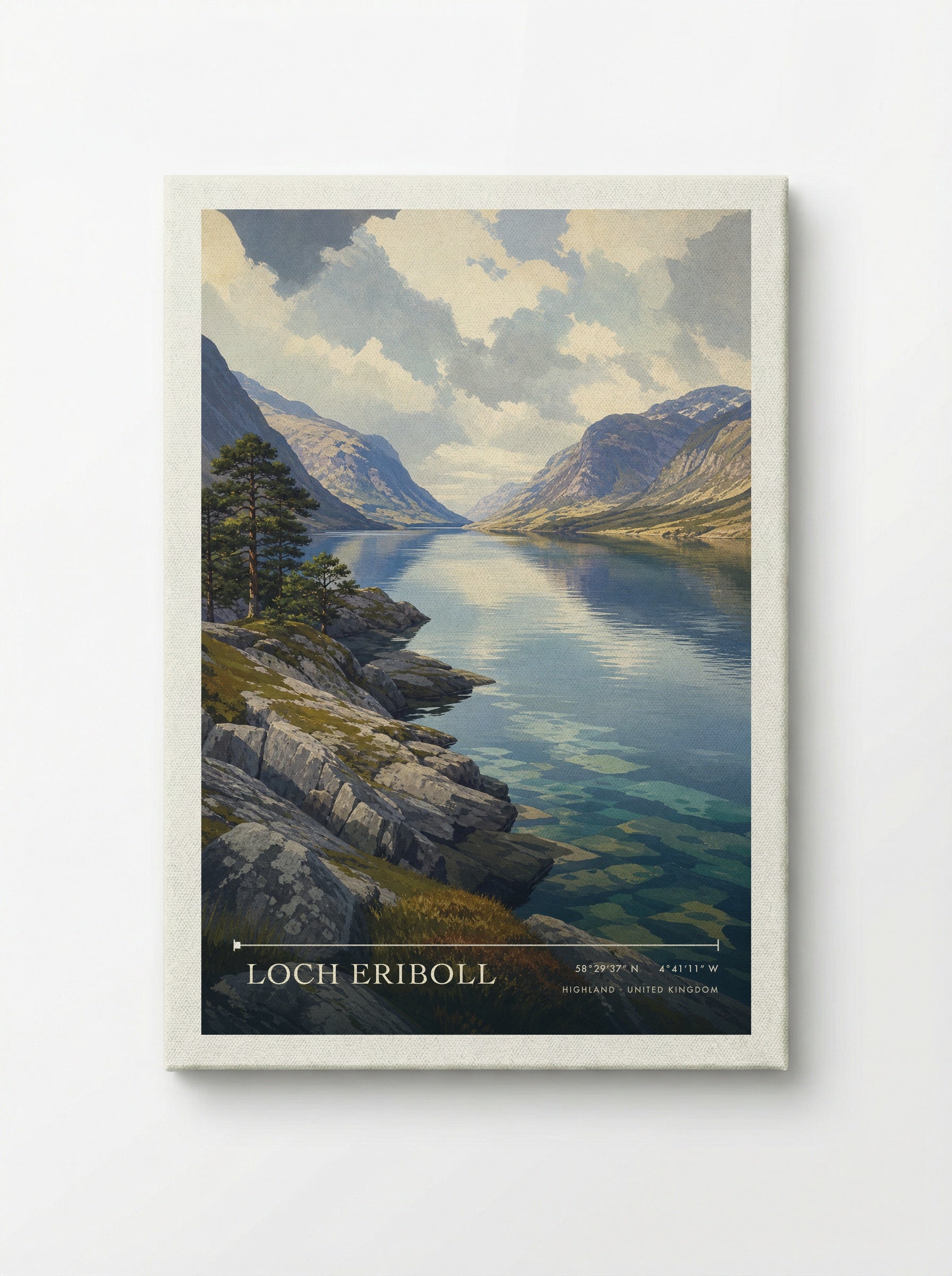 Loch Eriboll Highland United Kingdom Travel Poster - Canvas