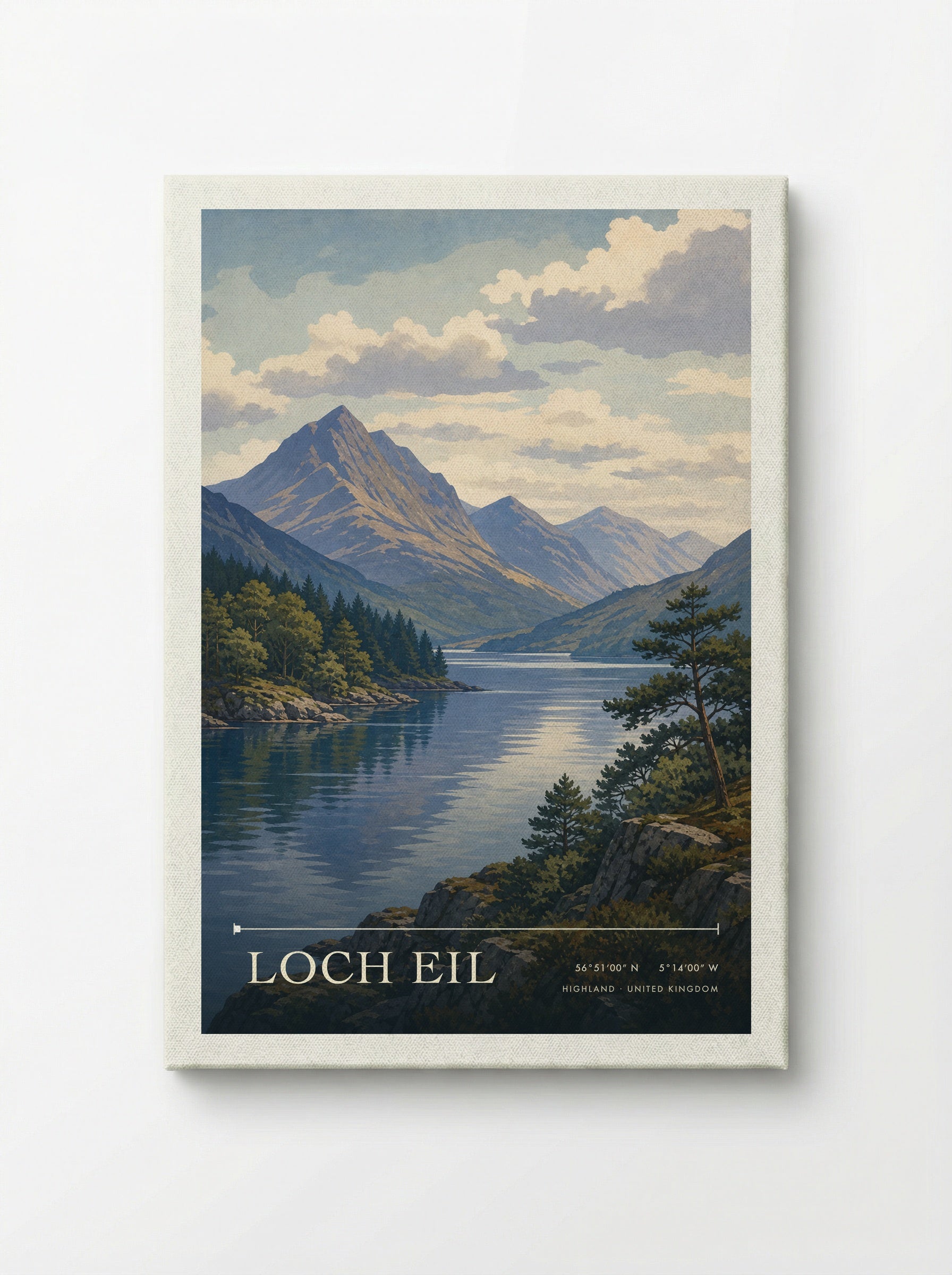 Loch Eil Highland United Kingdom Travel Poster - Canvas