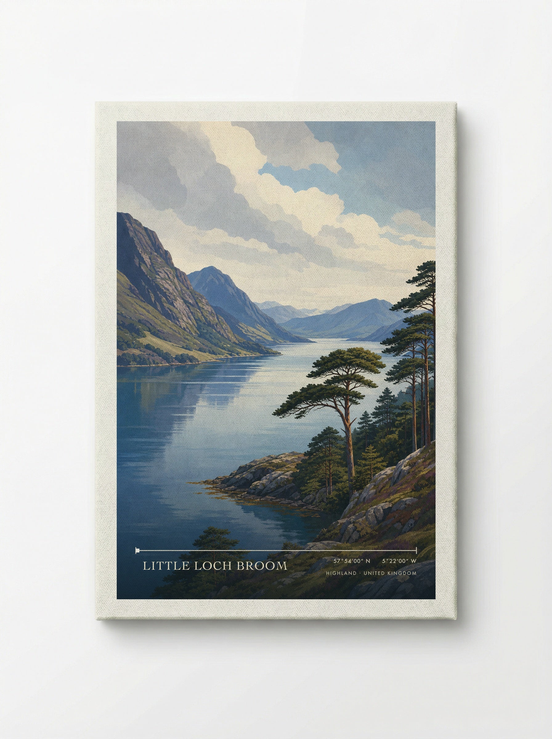 Little Loch Broom Highland United Kingdom Travel Poster - Canvas