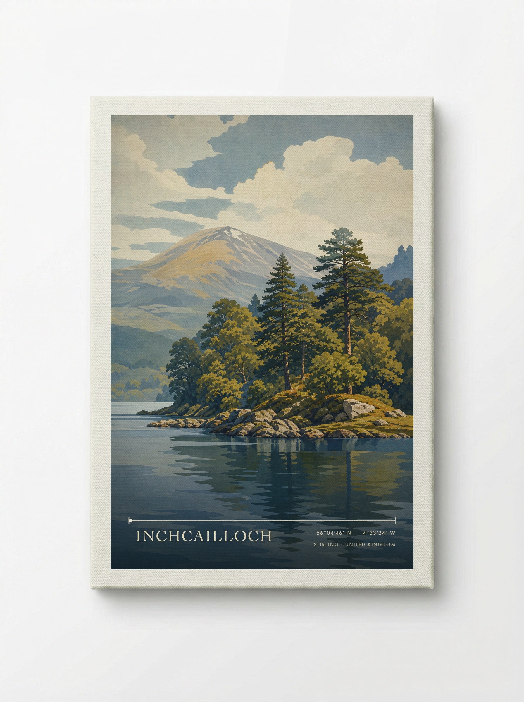 Inchcailloch Stirling United Kingdom Travel Poster - Canvas