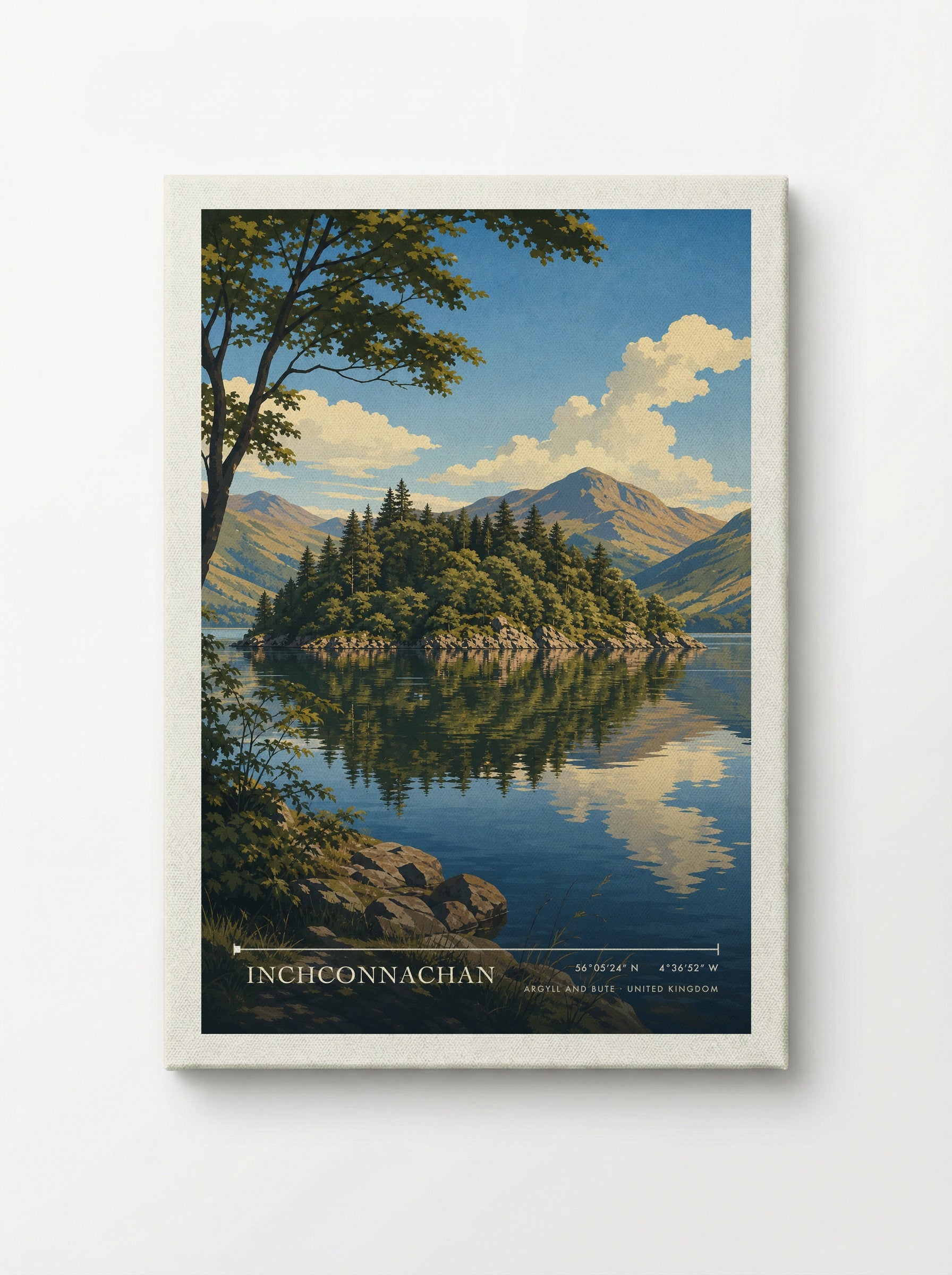 Inchconnachan Argyll and Bute United Kingdom Travel Poster - Canvas