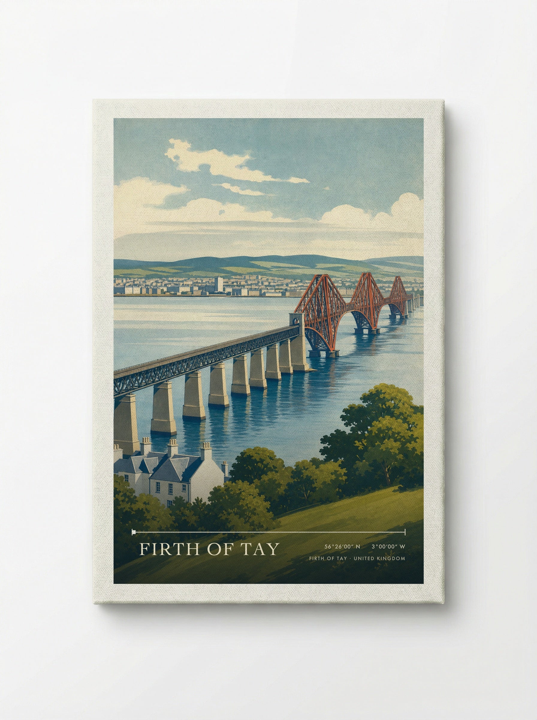 Firth of Tay United Kingdom Travel Poster - Canvas