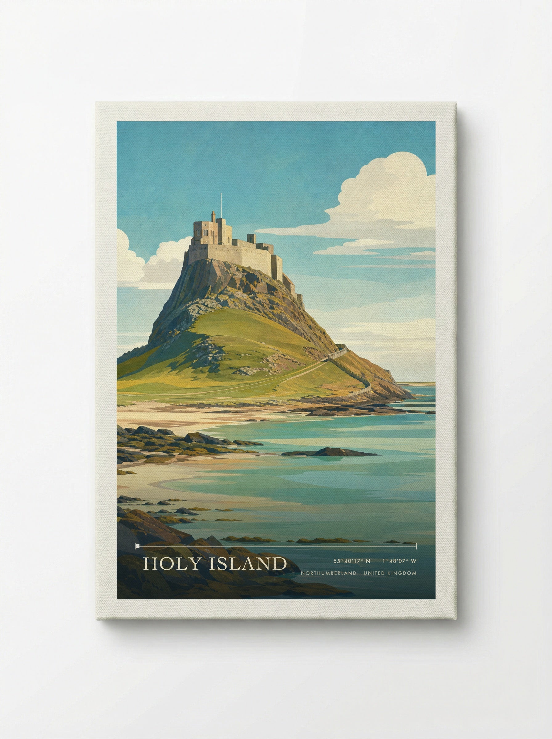 Holy Island Northumberland United Kingdom Travel Poster - Canvas
