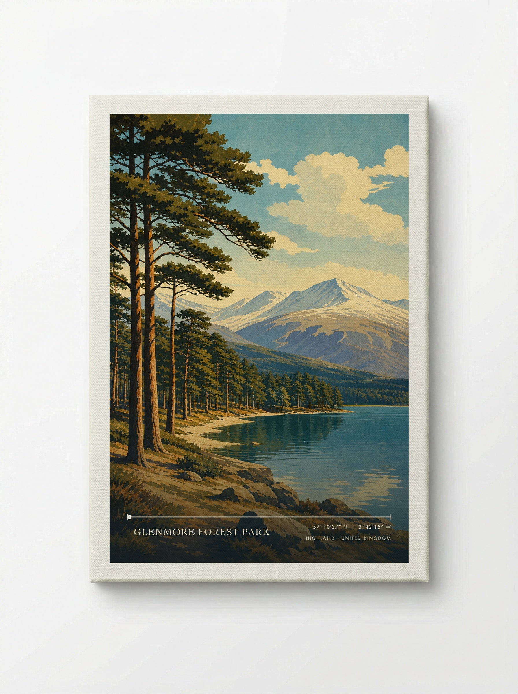 Glenmore Forest Park Highland United Kingdom Travel Poster - Canvas