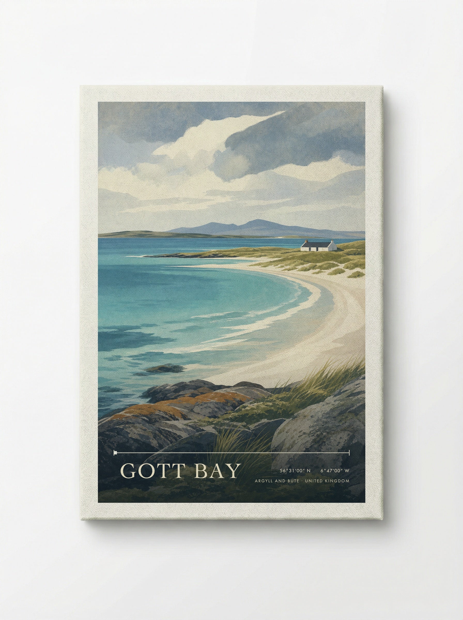 Gott Bay Argyll and Bute United Kingdom Travel Poster - Canvas