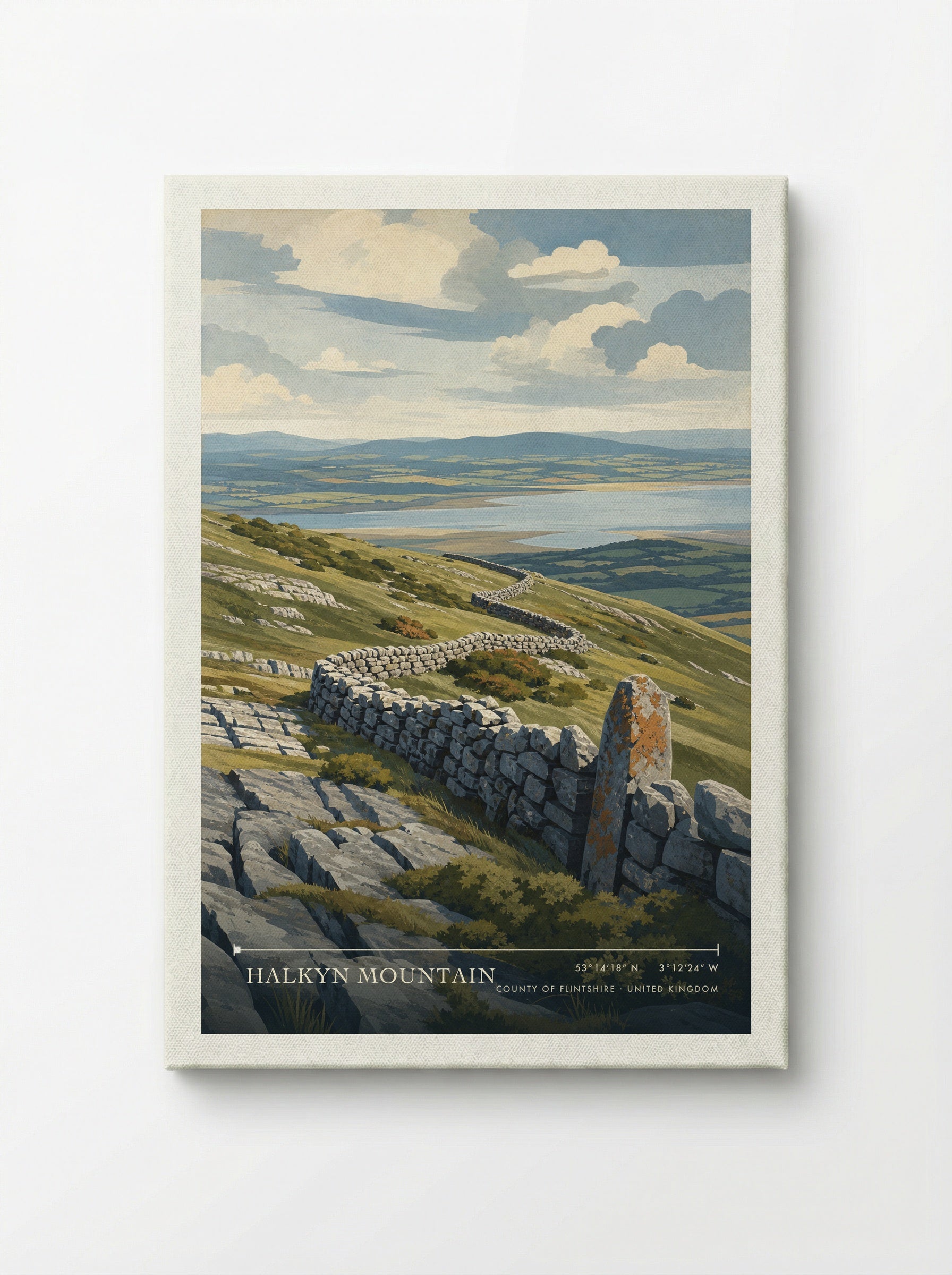 Halkyn Mountain County of Flintshire United Kingdom Travel Poster - Canvas