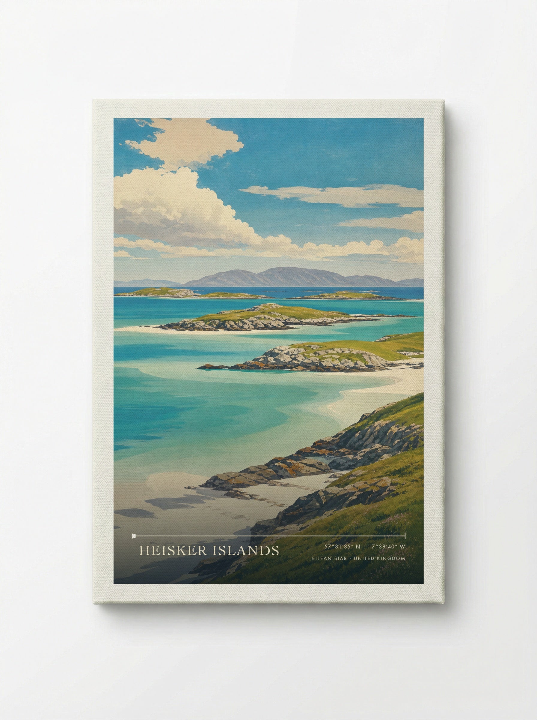 Heisker Islands Eilean Siar United Kingdom Travel Poster - Canvas