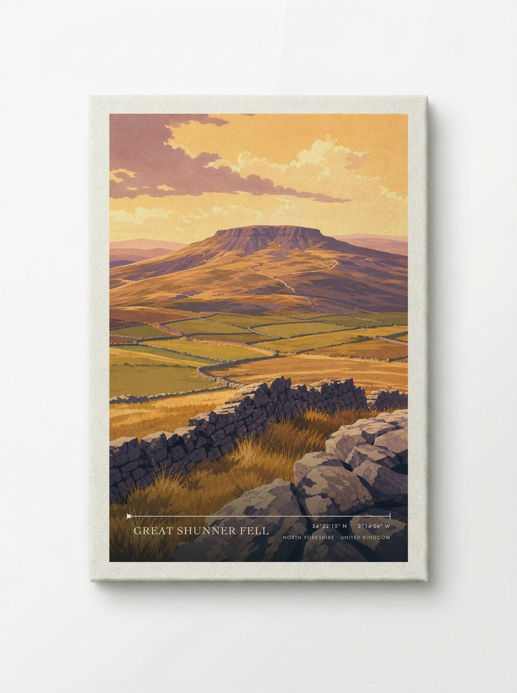 Great Shunner Fell North Yorkshire United Kingdom Travel Poster - Canvas