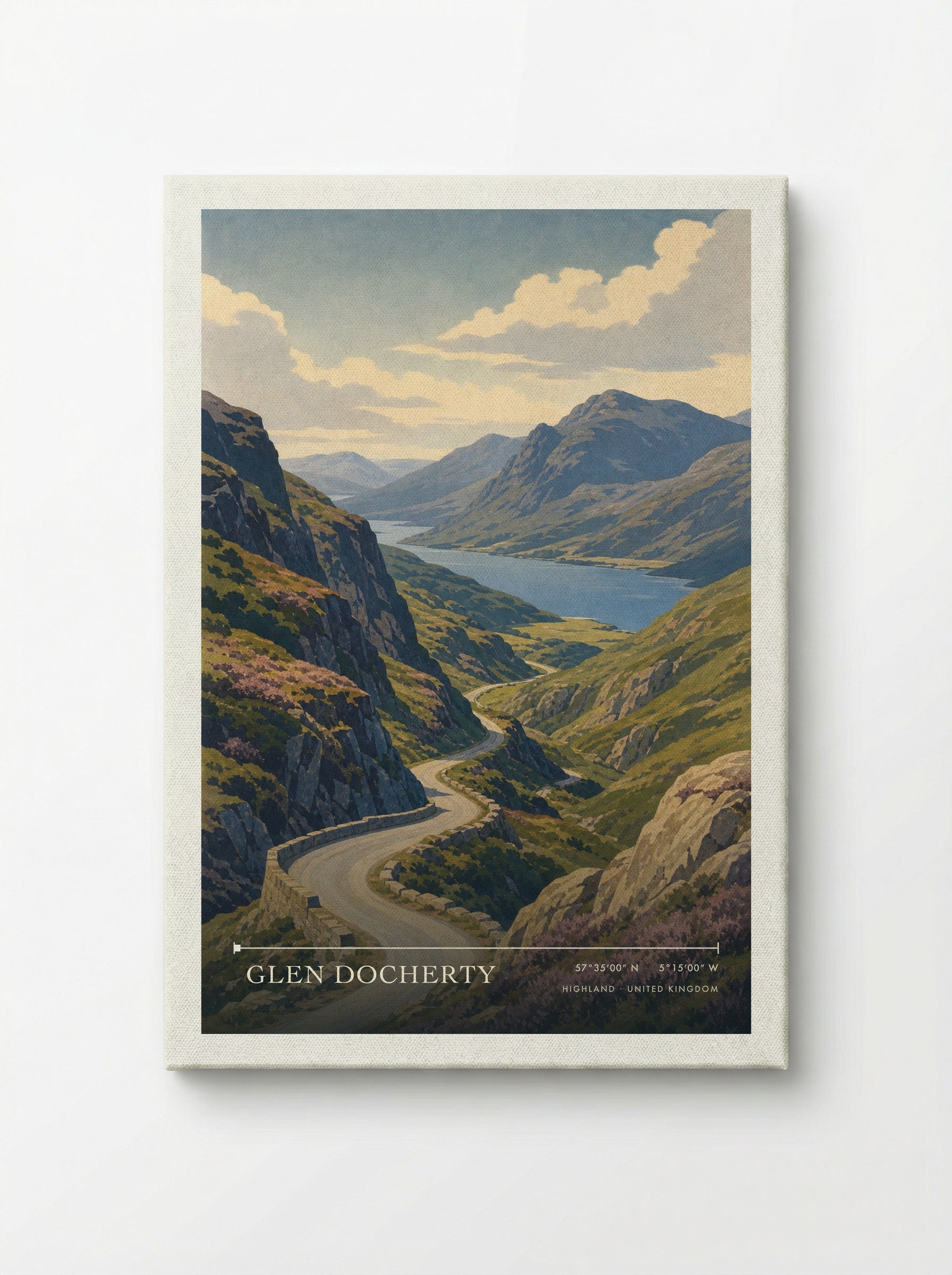 Glen Docherty Highland United Kingdom Travel Poster - Canvas