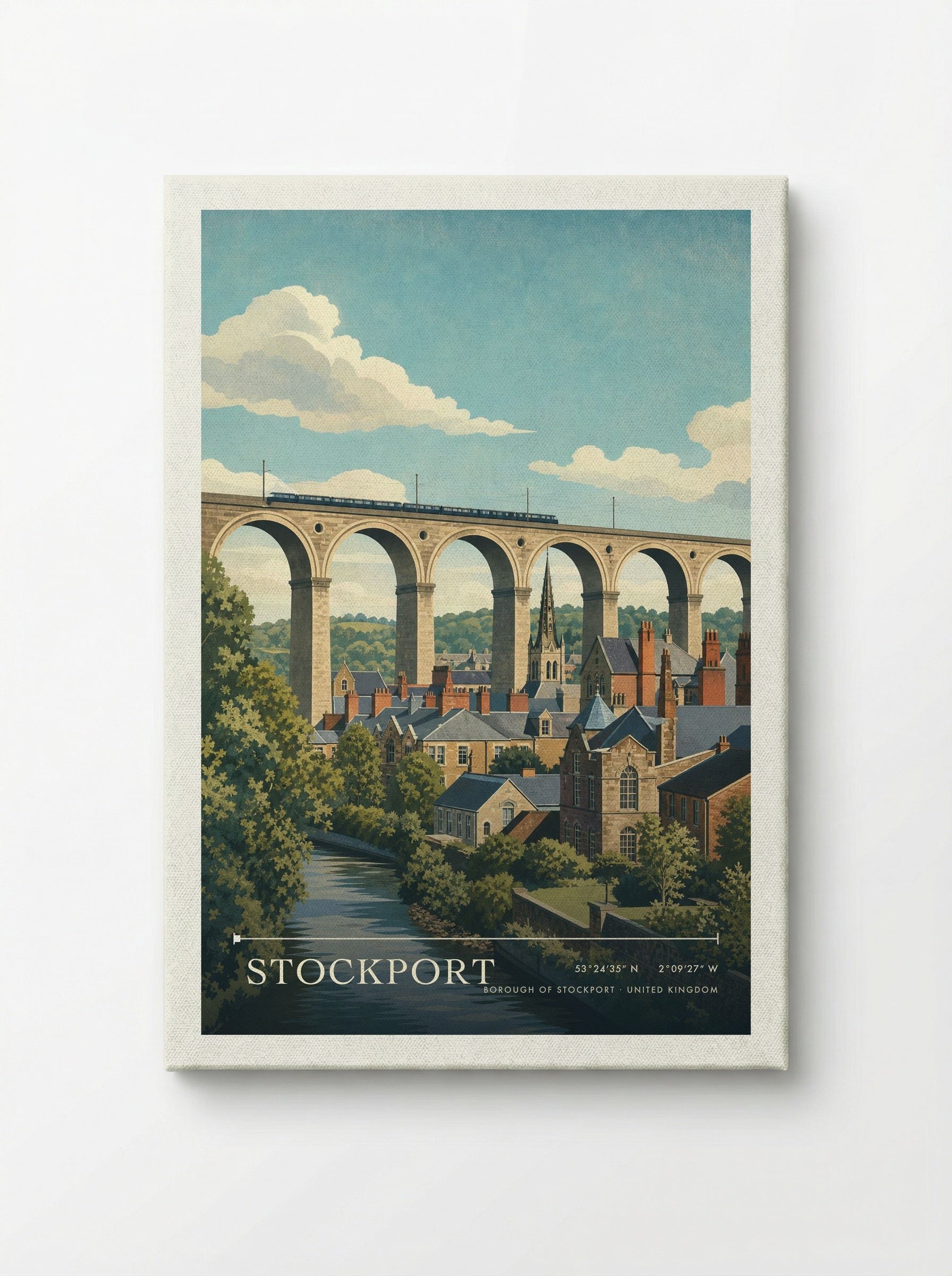 Stockport Borough of Stockport United Kingdom Travel Poster - Canvas
