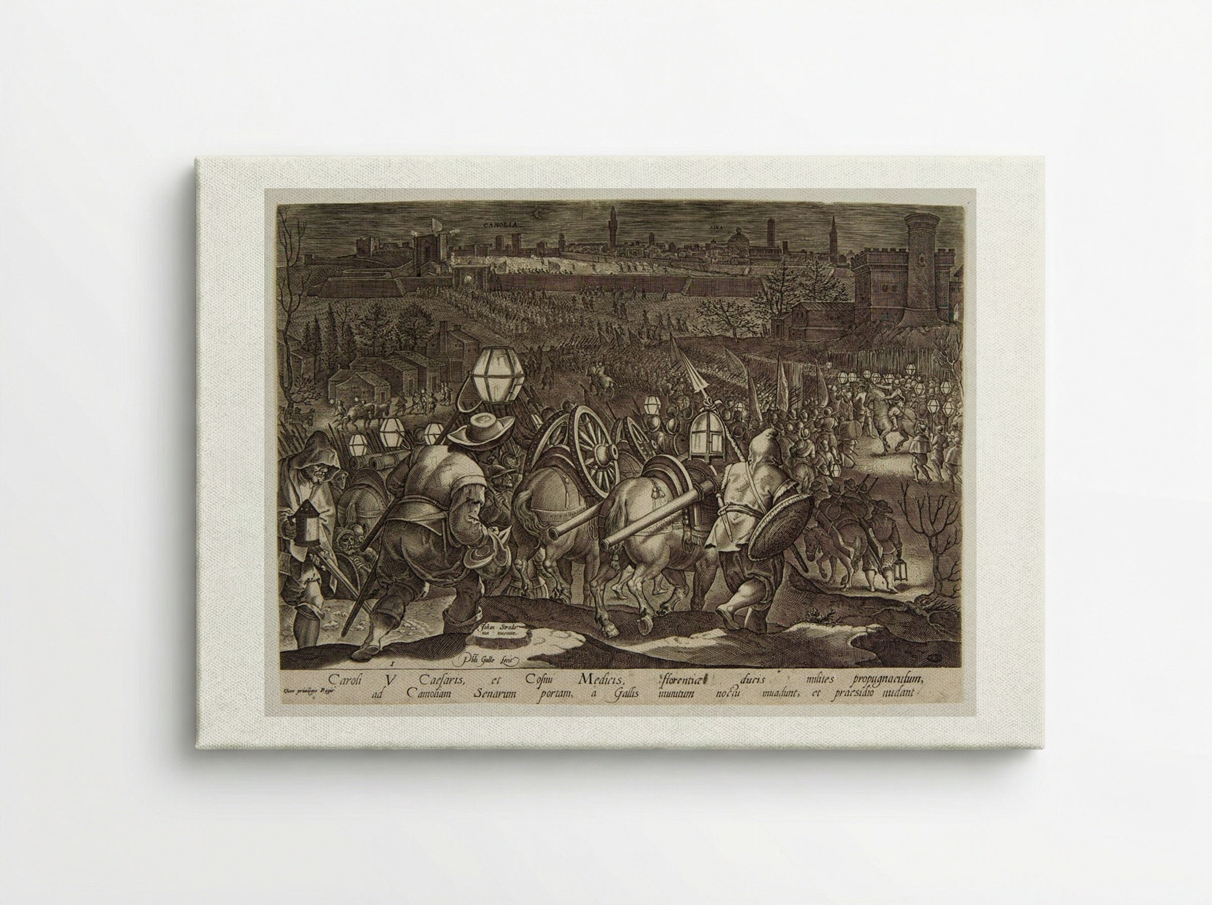 The Battle of Camolia and Siena - Philips Galle - Canvas