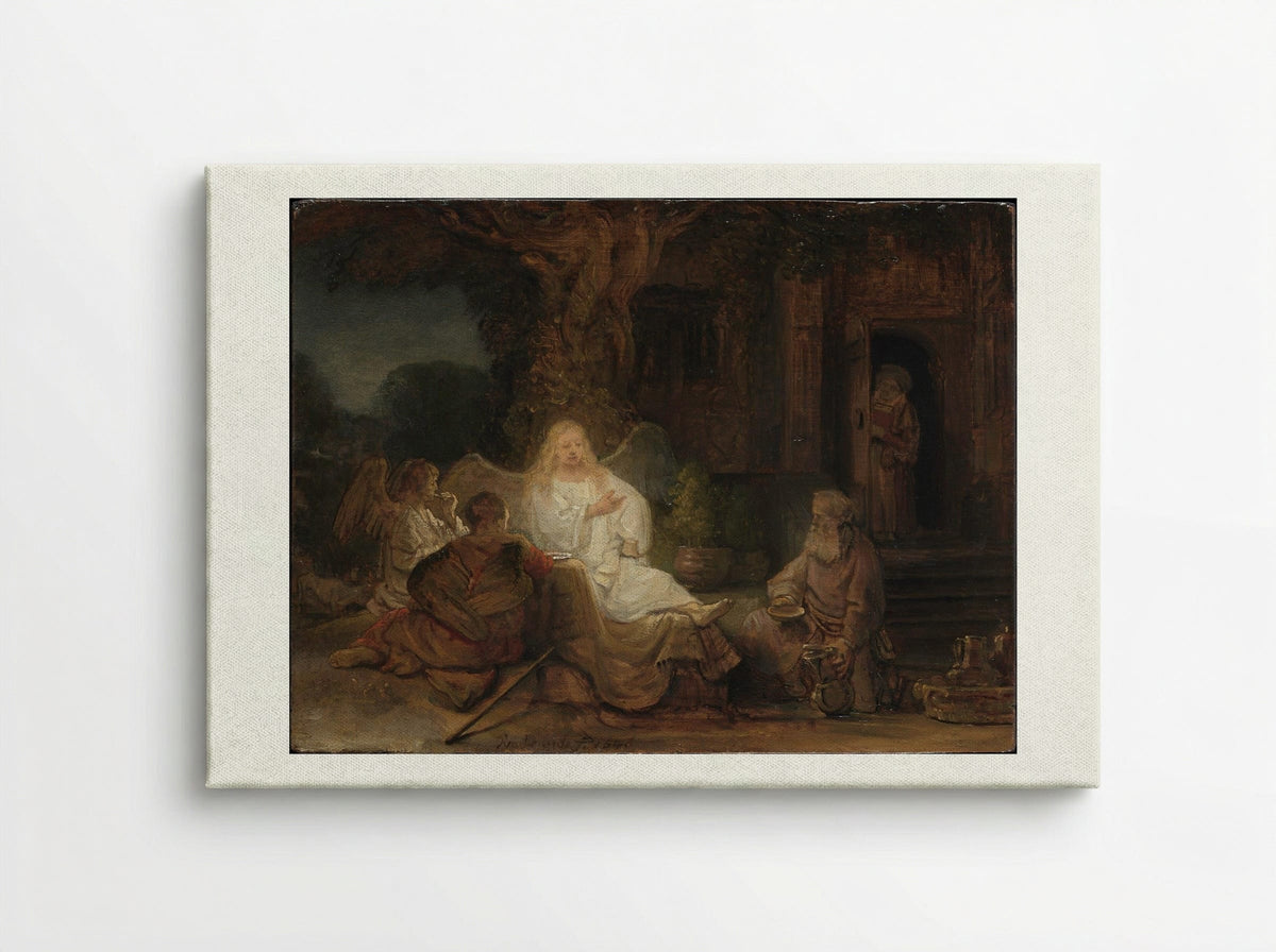Abraham Receives the Three Angels - Rembrandt van Rijn - Canvas