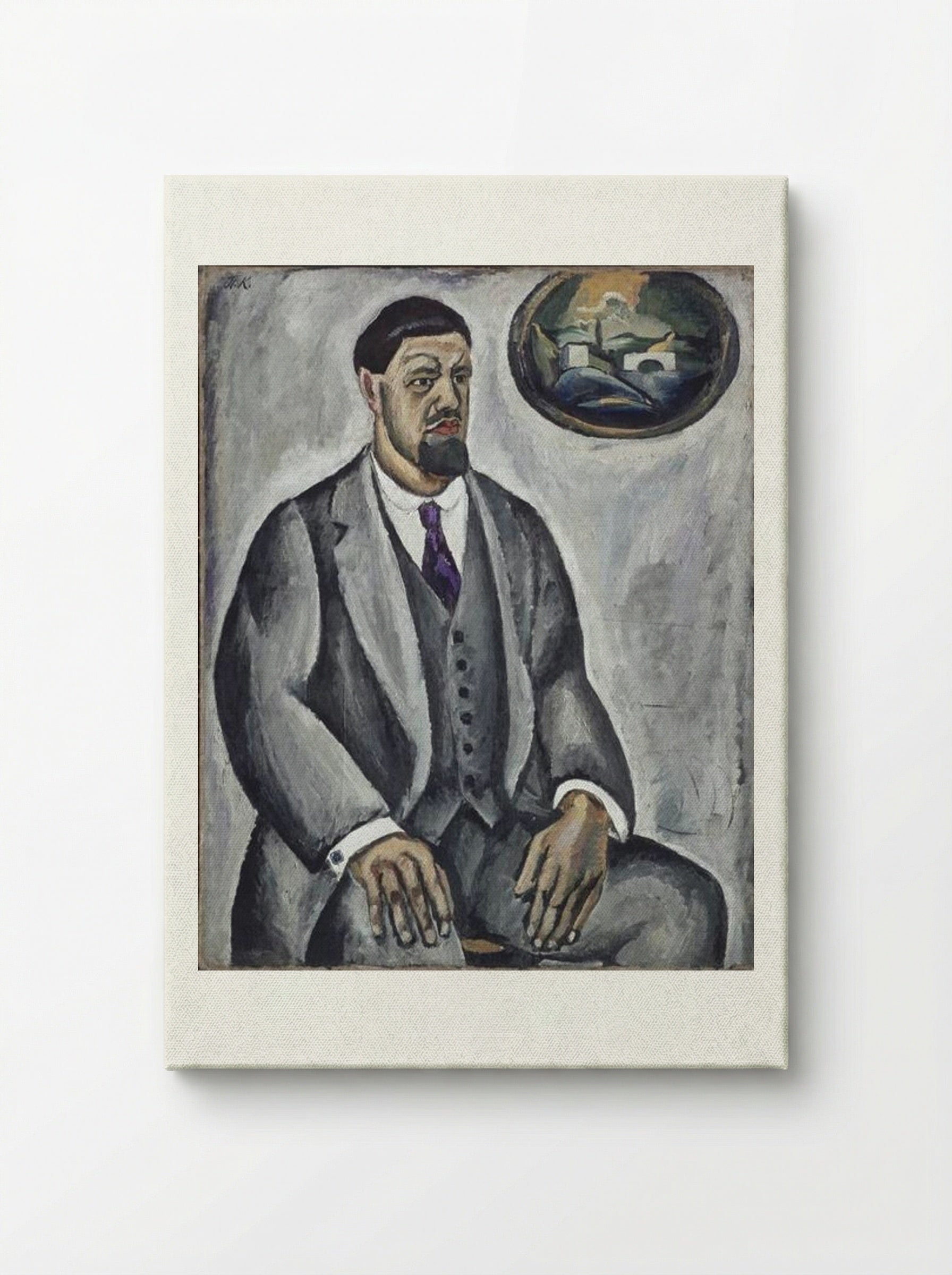 Self-portrait in gray - Pyotr Konchalovsky - Canvas