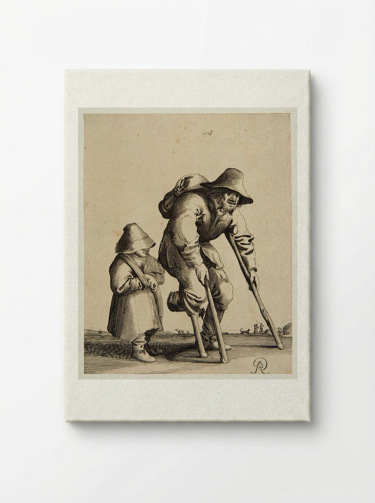 Old Man Walking with Crutches - Pieter Jansz. Quast - Canvas