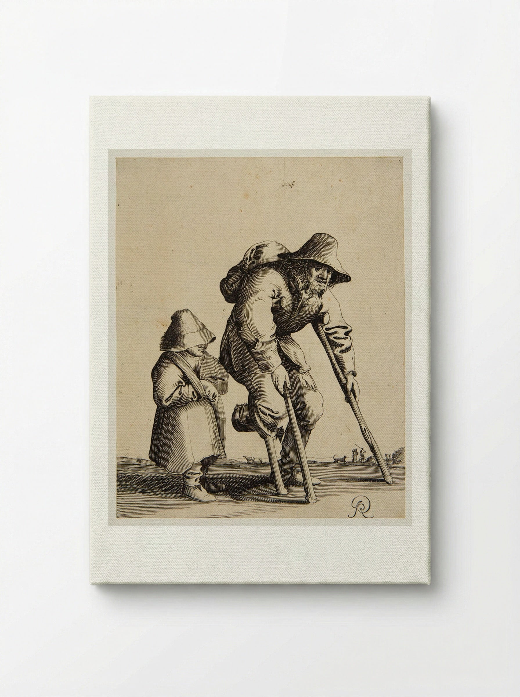 Old Man Walking with Crutches - Pieter Jansz. Quast - Canvas