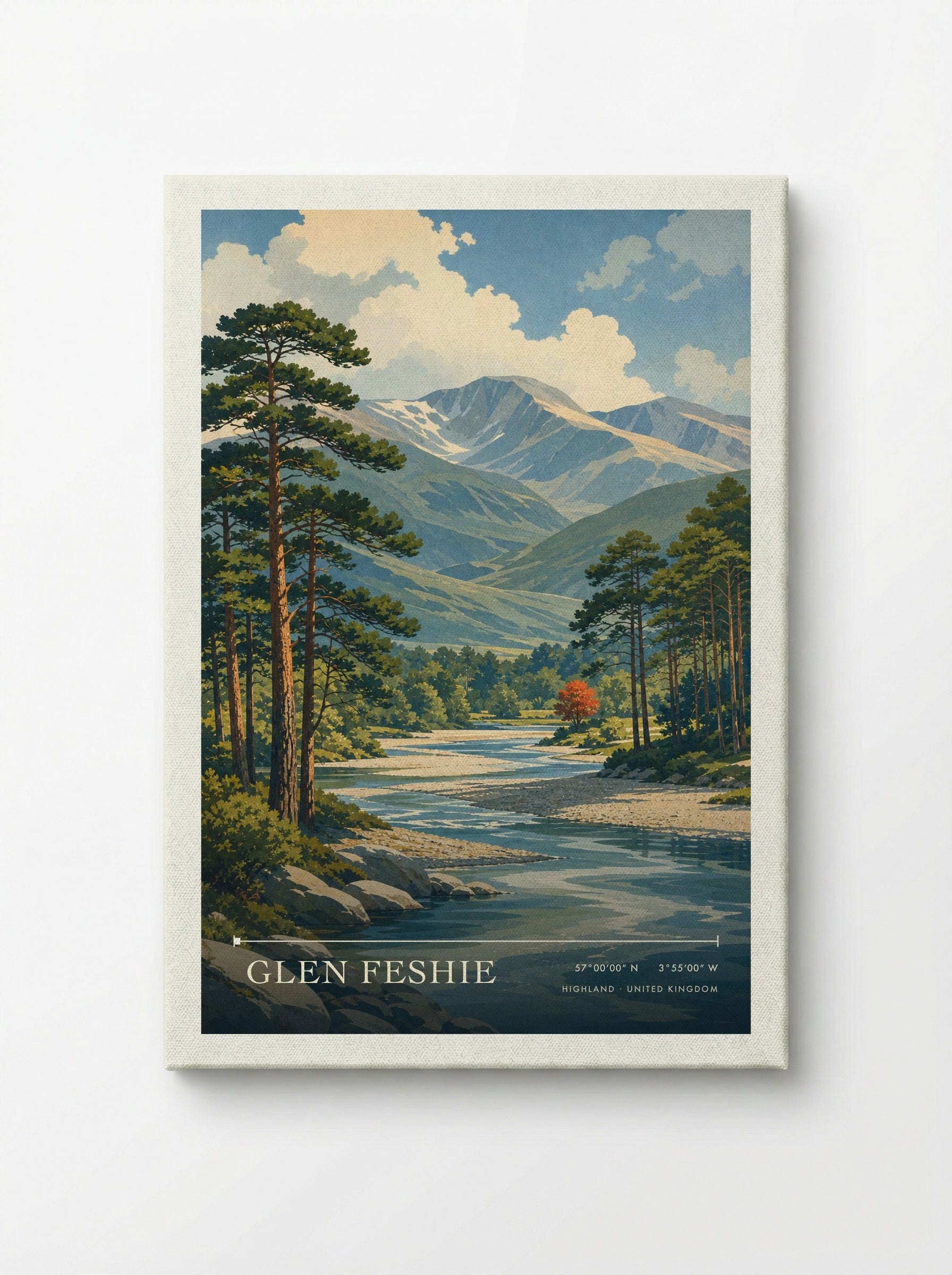 Glen Feshie Highland United Kingdom Travel Poster - Canvas