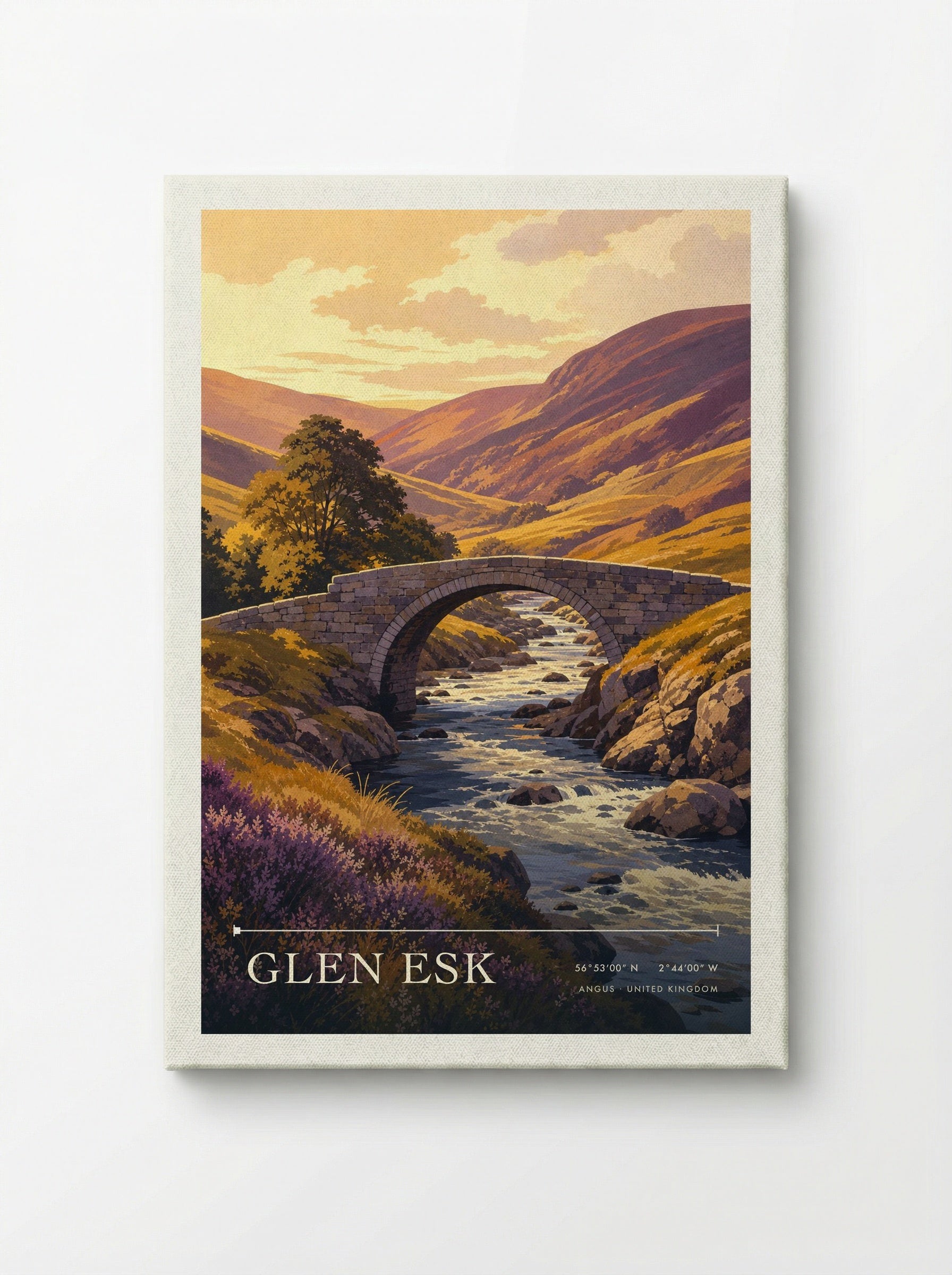 Glen Esk Angus United Kingdom Travel Poster - Canvas