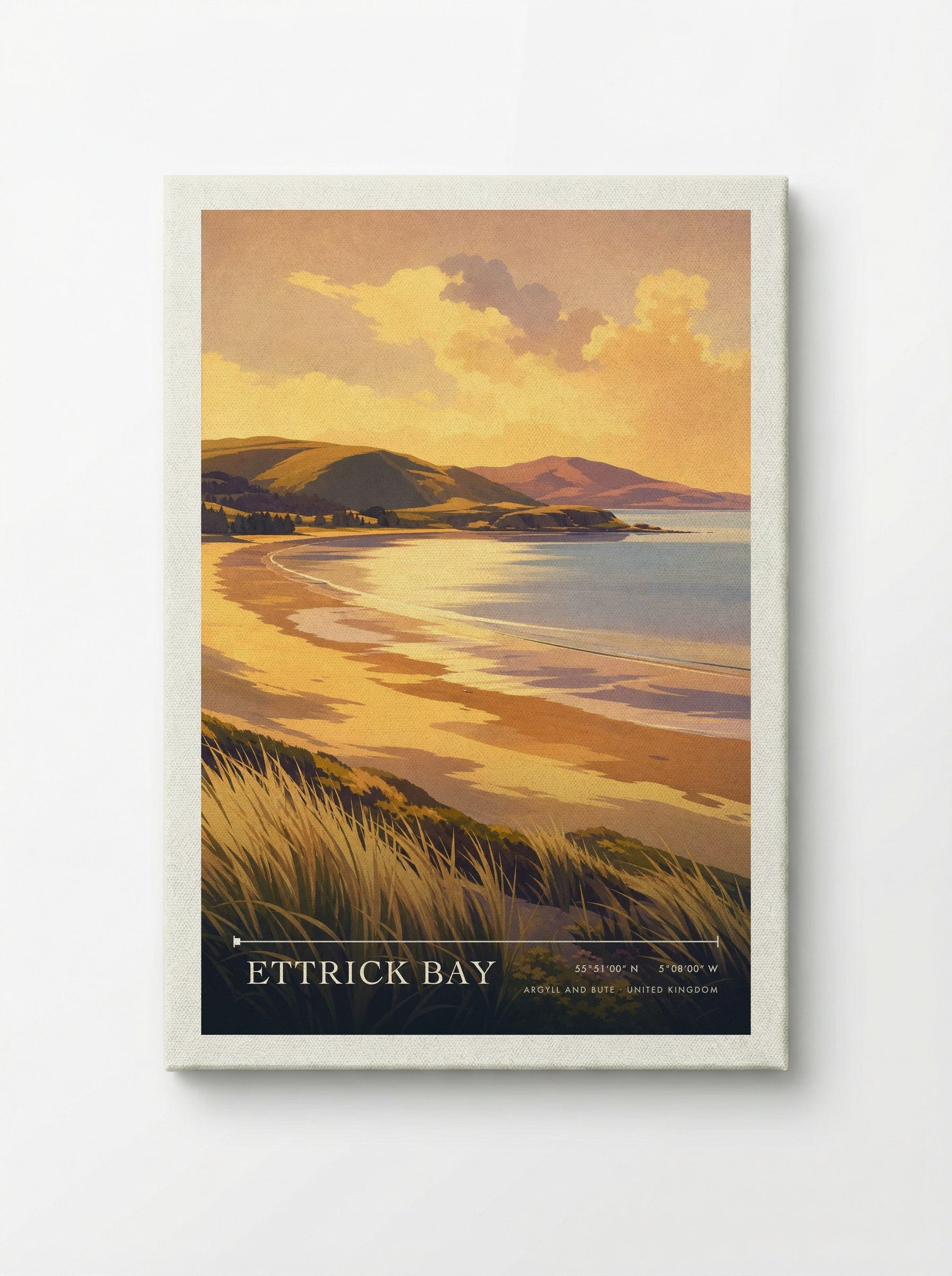 Ettrick Bay Argyll and Bute United Kingdom Travel Poster - Canvas