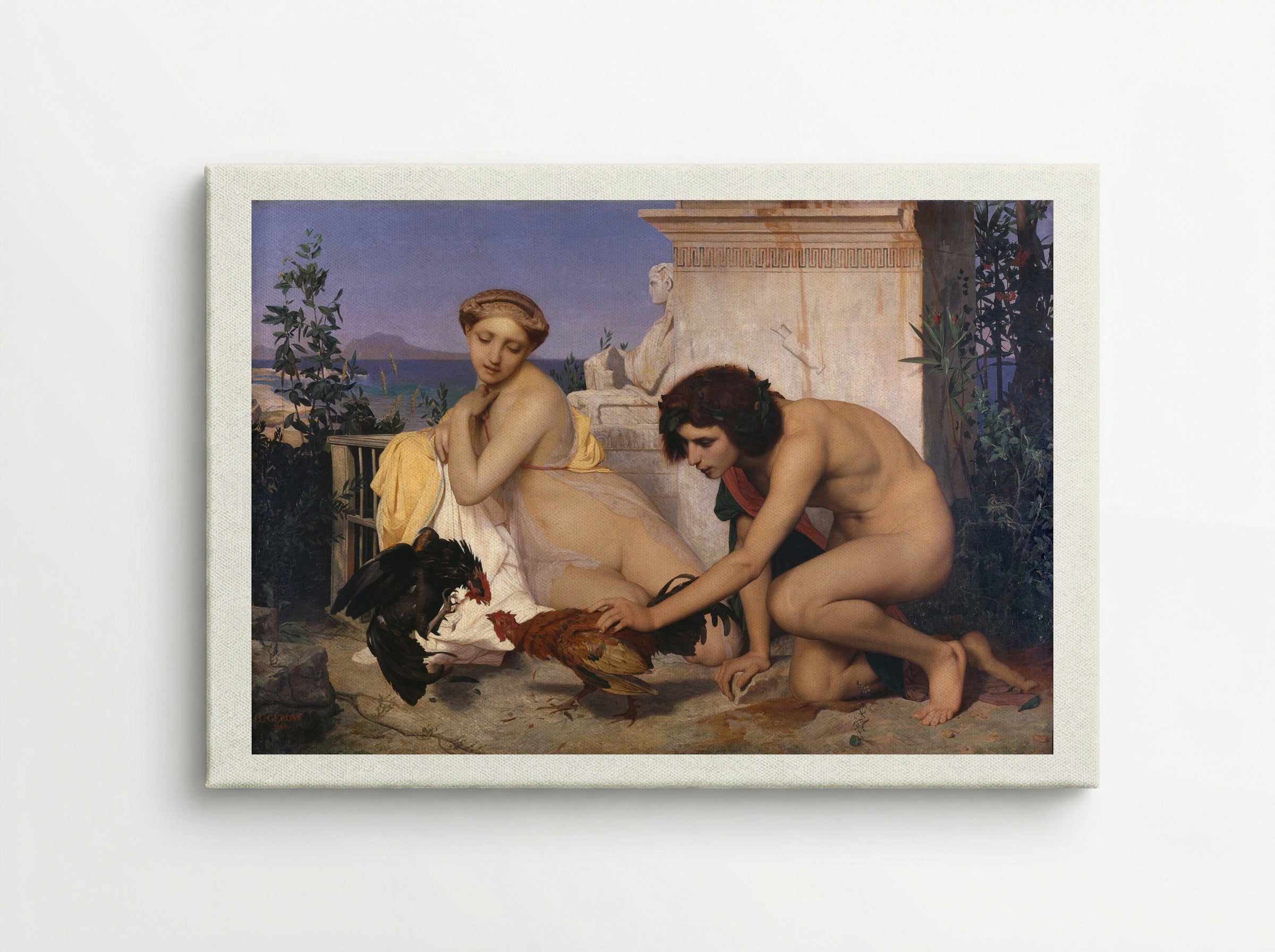 Young Greeks Attending a Cock Fight - Jean-Léon Gérôme - Canvas