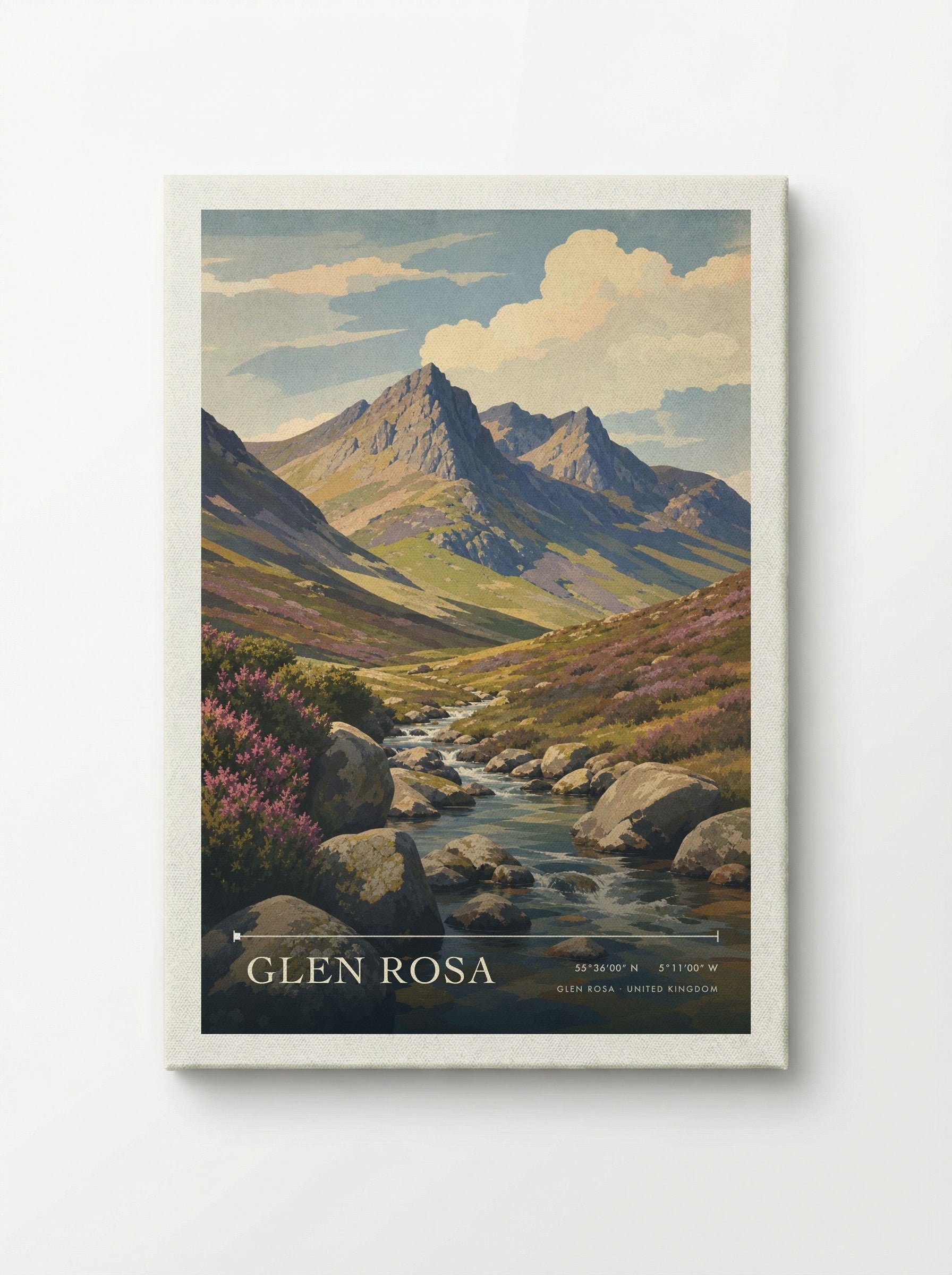 Glen Rosa United Kingdom Travel Poster - Canvas