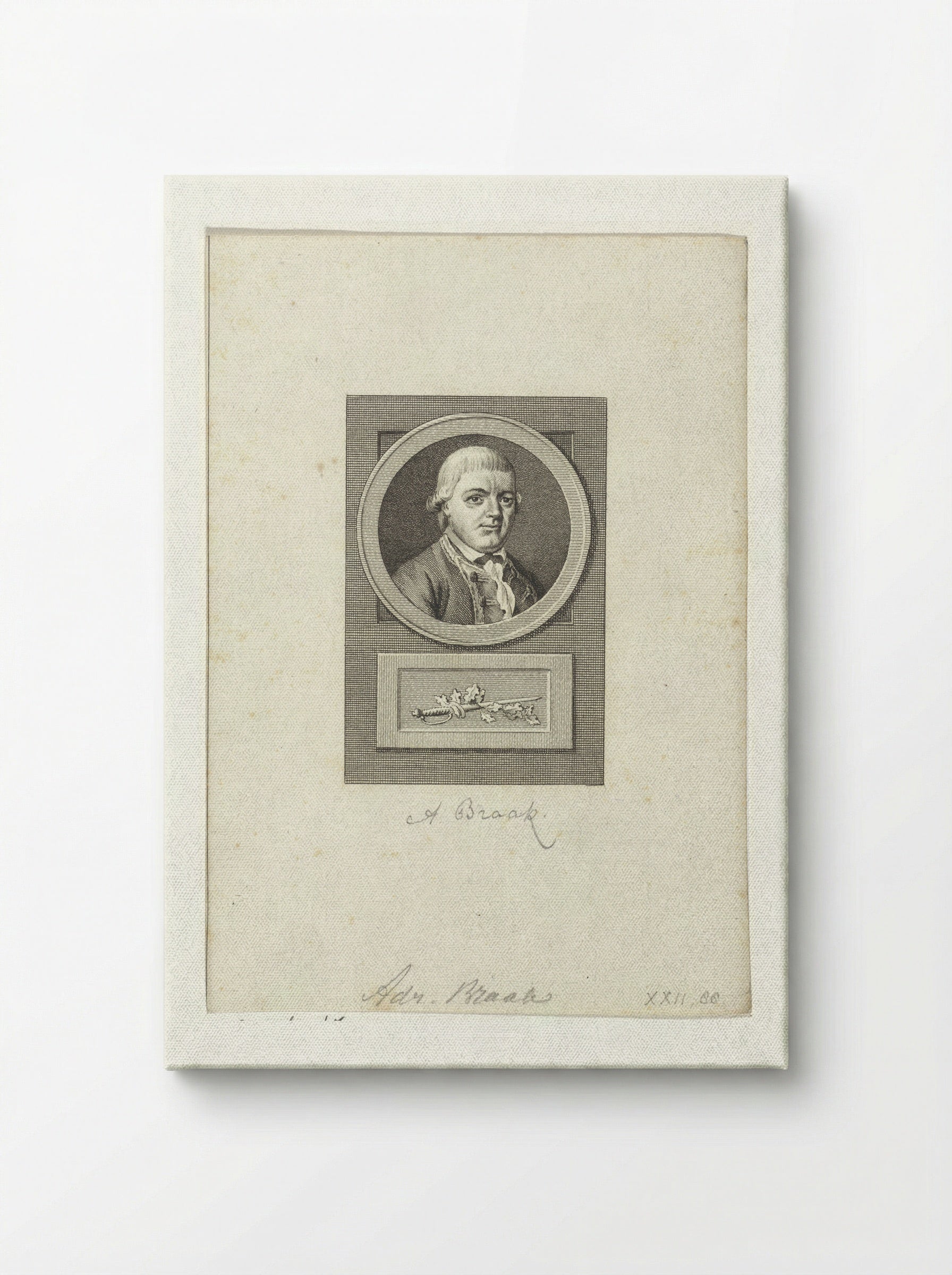 Portret van Adriaan Braak - Reinier Vinkeles - Canvas