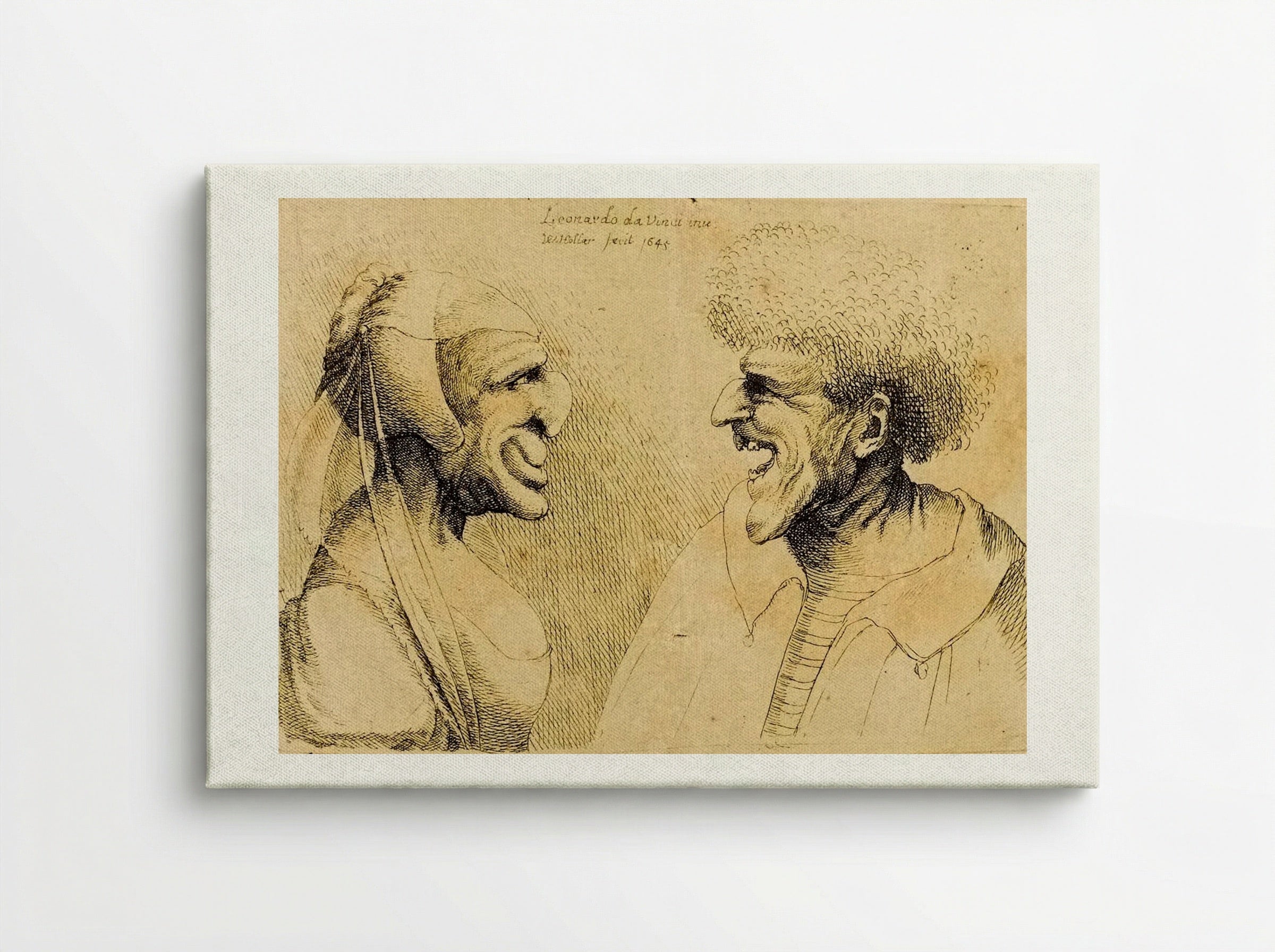A Deformed Couple Facing Each Other - Wenceslaus Hollar - Canvas