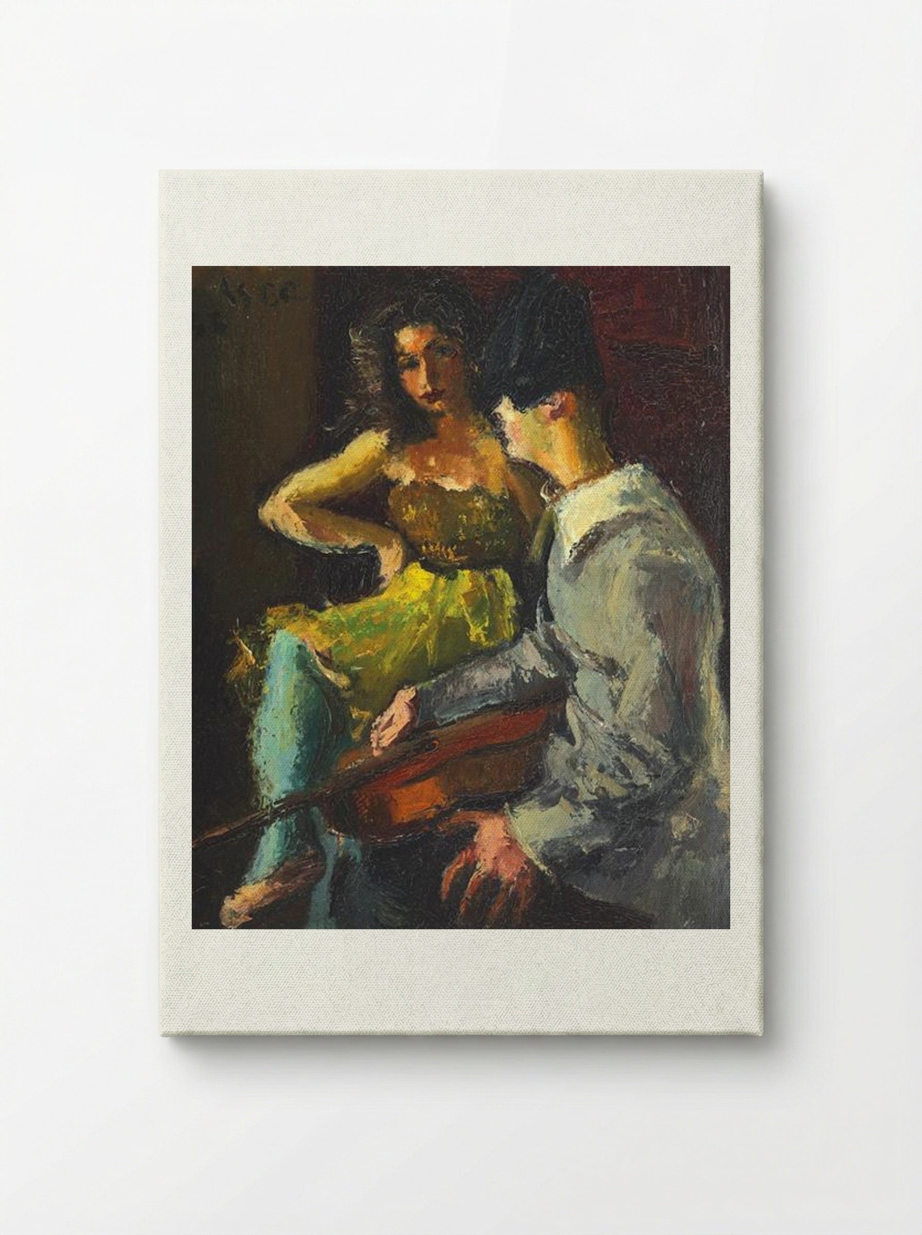 Pierrot and Columbine - Iosif Iser - Canvas