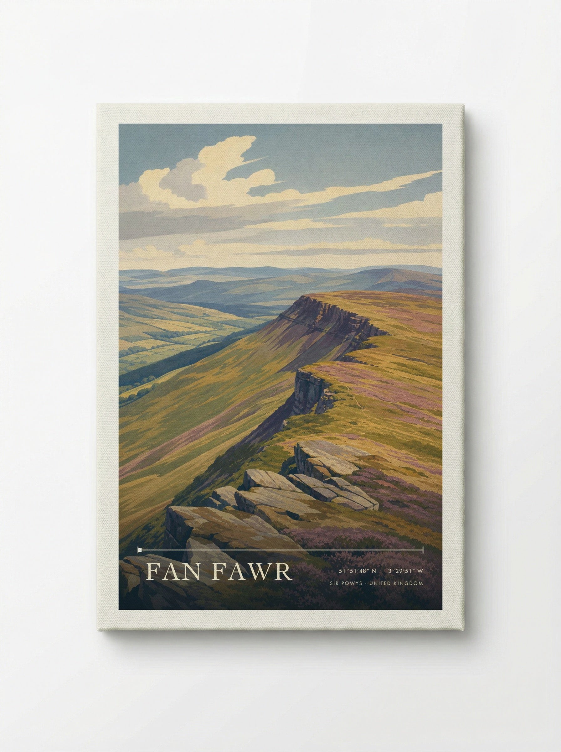 Fan Fawr Sir Powys United Kingdom Travel Poster - Canvas