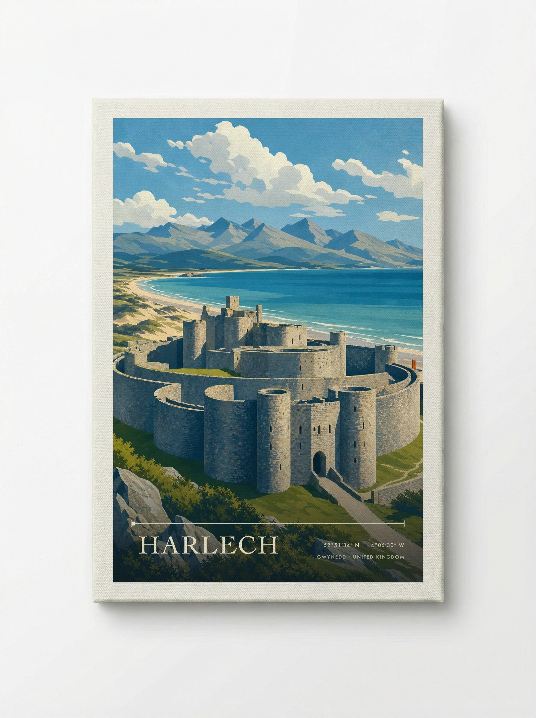Harlech Gwynedd United Kingdom Travel Poster - Canvas