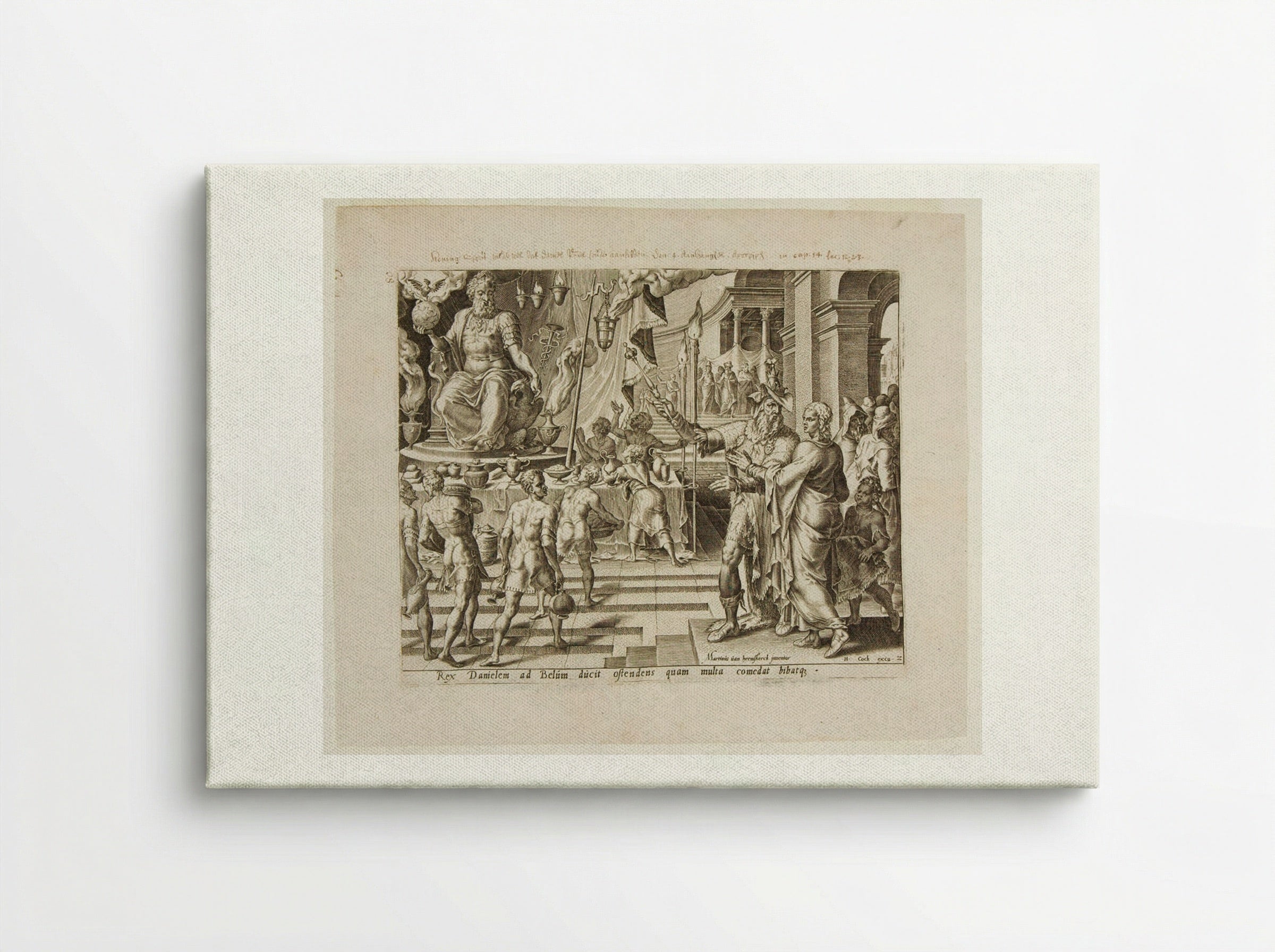 King Cyrus and the Priests Show Baal to Daniel - Philips Galle - Canvas