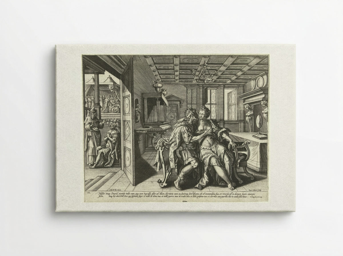 David and Bathsheba: The Ninth Commandment - Philips Galle - Canvas