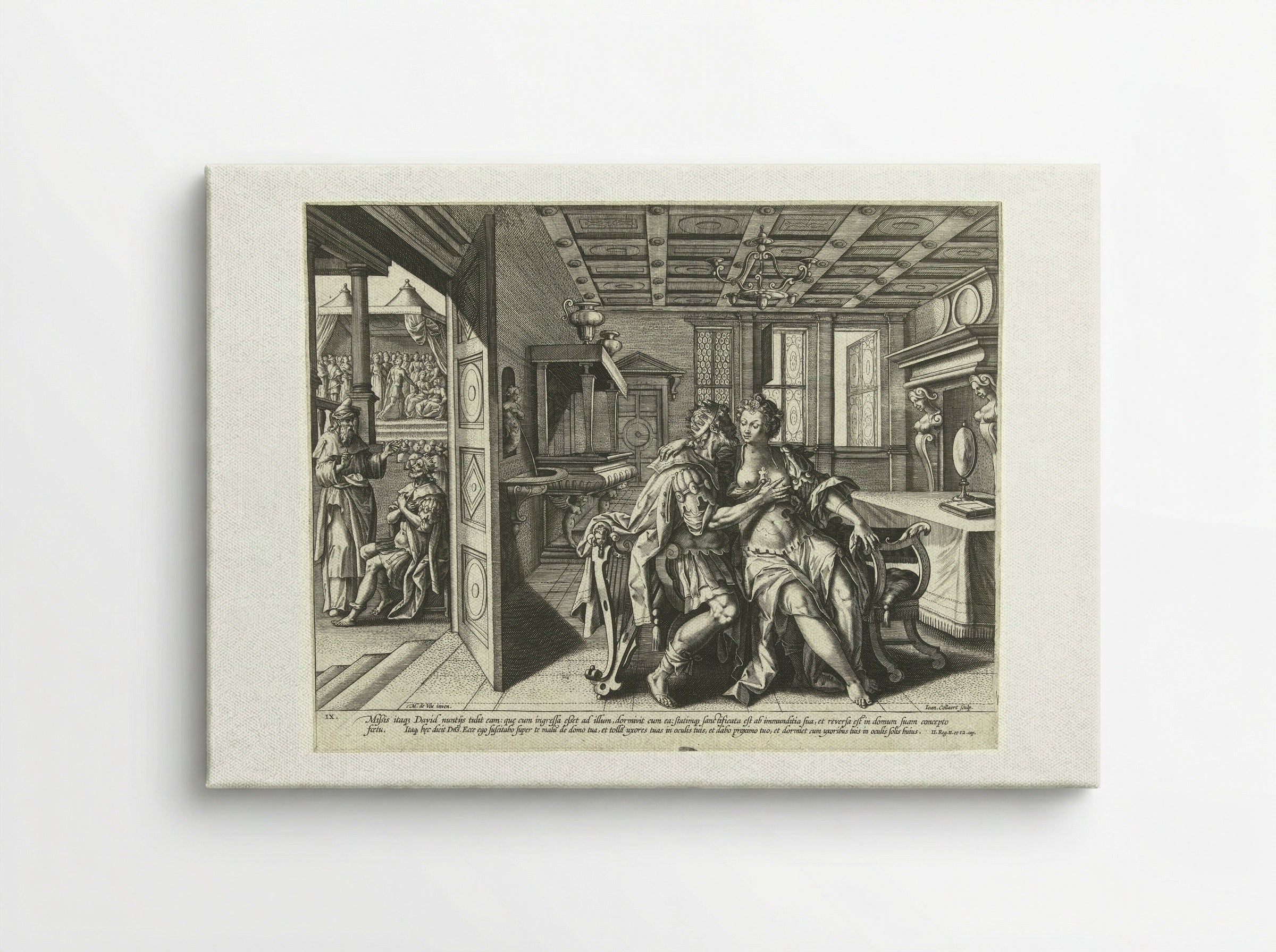 David and Bathsheba: The Ninth Commandment - Philips Galle - Canvas