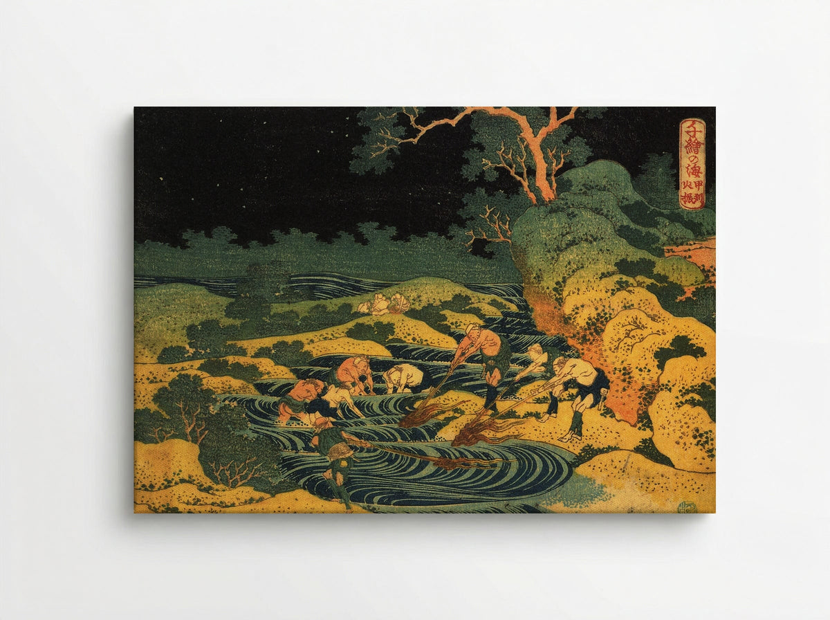 Fishing by Torchlight in Kai Province - Utagawa Hiroshige - Canvas