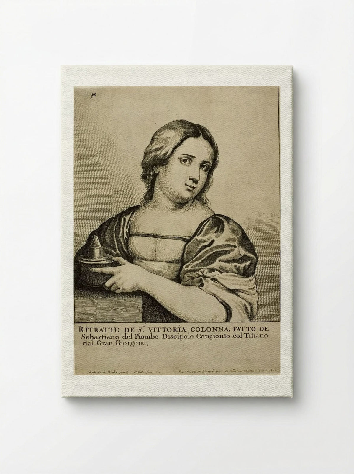 Portrait of a Woman (Vittoria Colonna) - Wenceslaus Hollar - Canvas