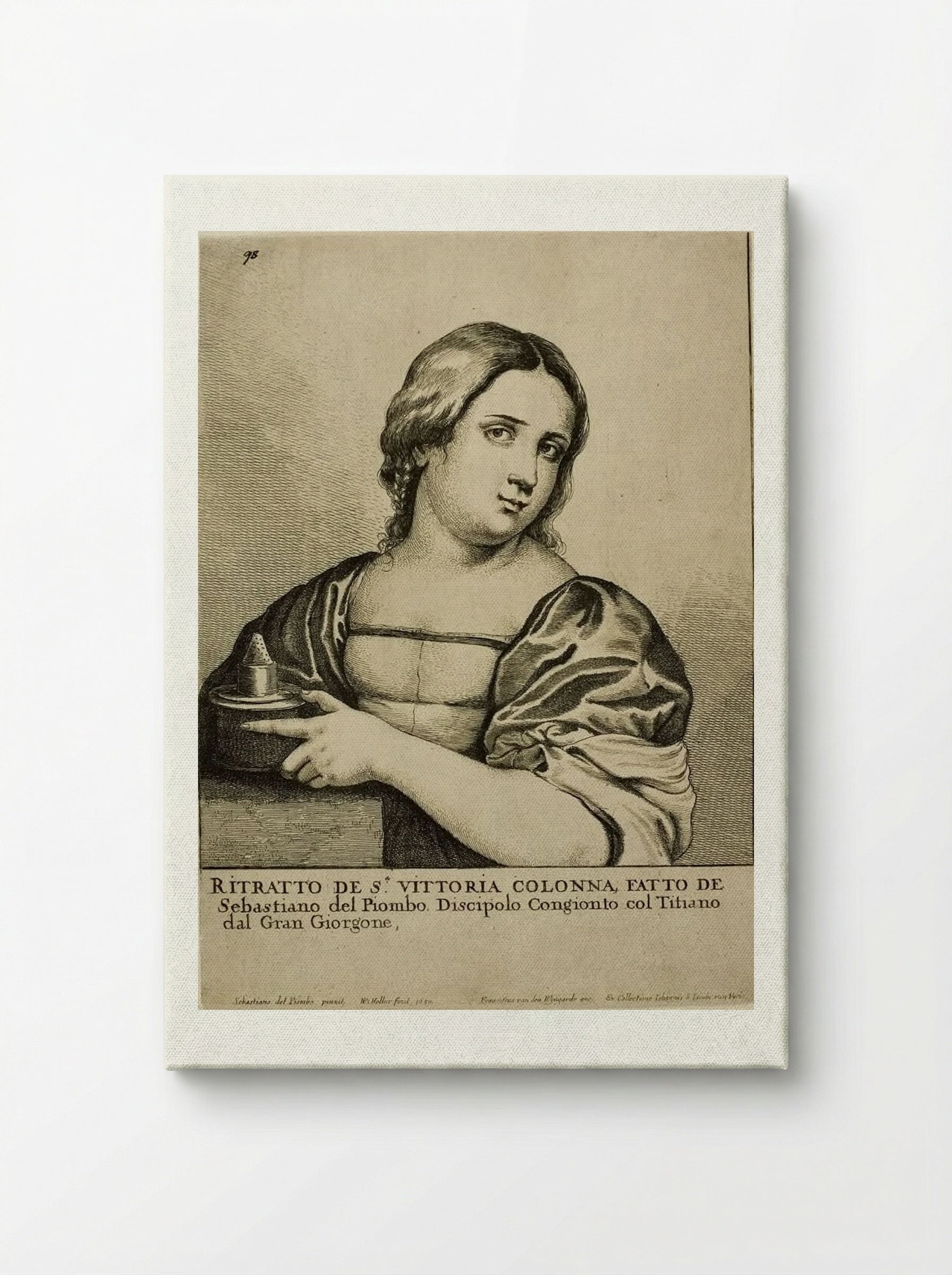 Portrait of a Woman (Vittoria Colonna) - Wenceslaus Hollar - Canvas
