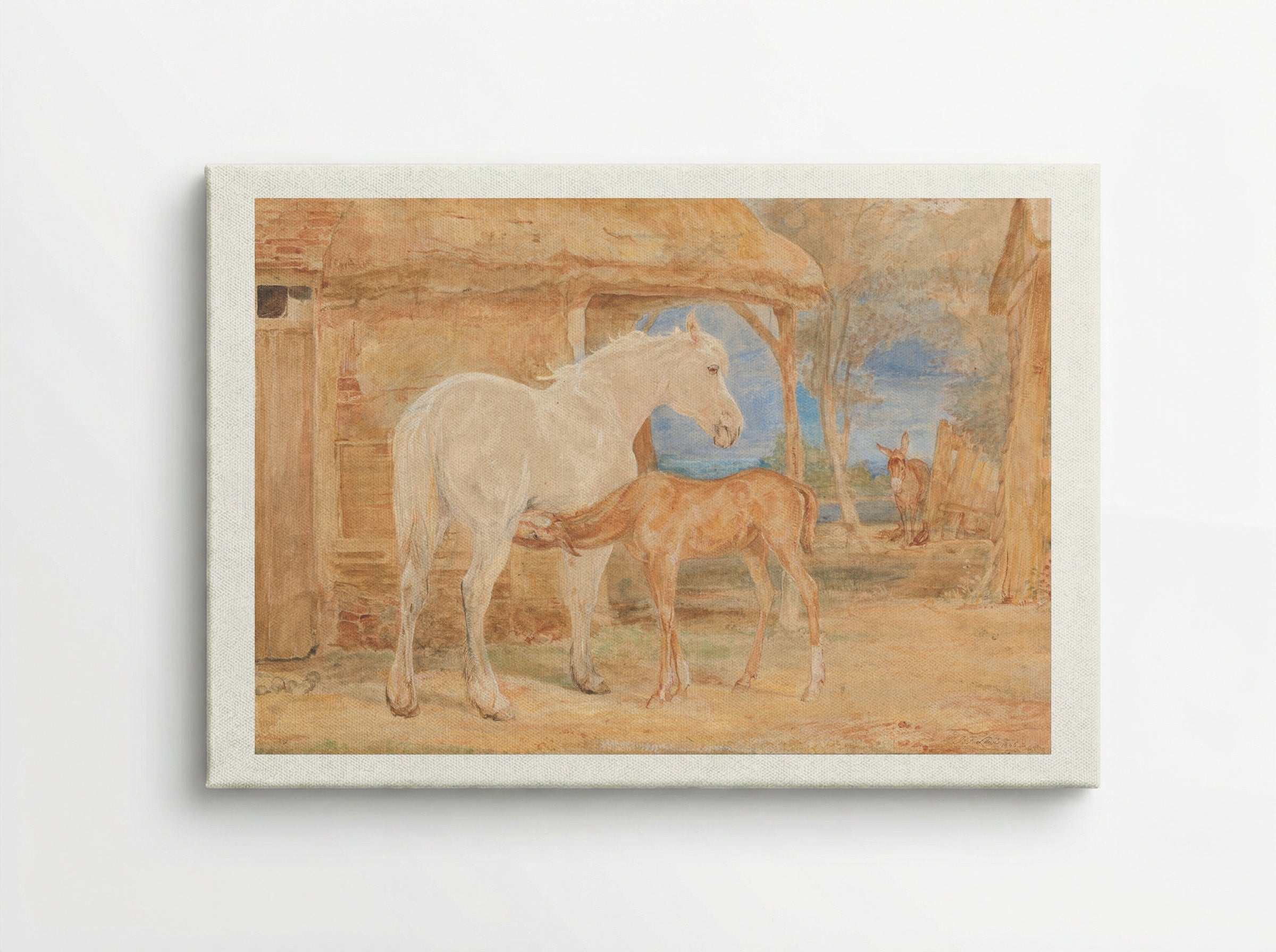 Mare and Foal - John Frederick Lewis - Canvas