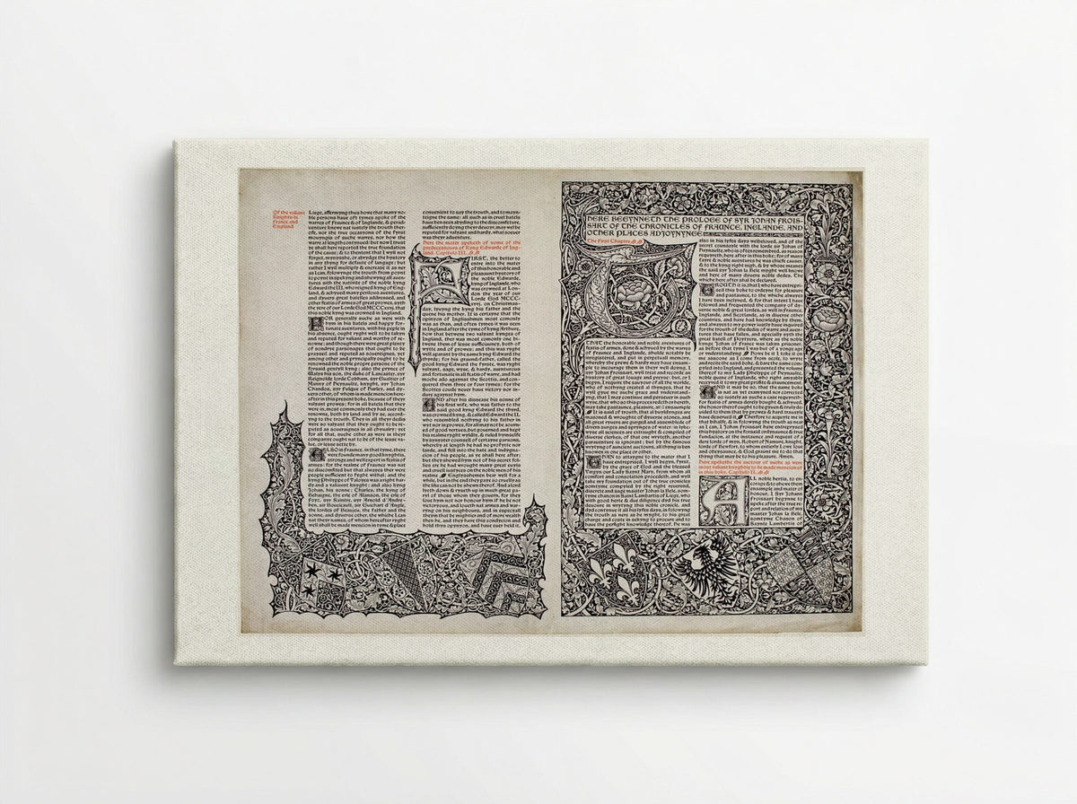 Leaf of a Projected Edition of Froissart - William Morris - Canvas