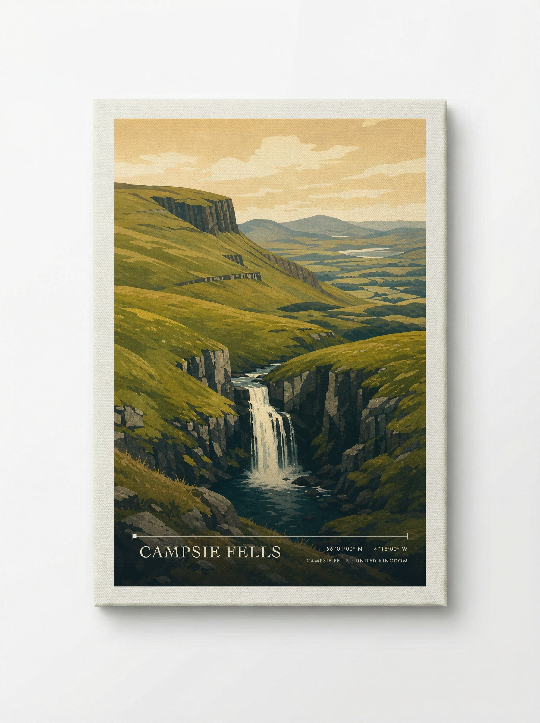 Campsie Fells United Kingdom Travel Poster - Canvas