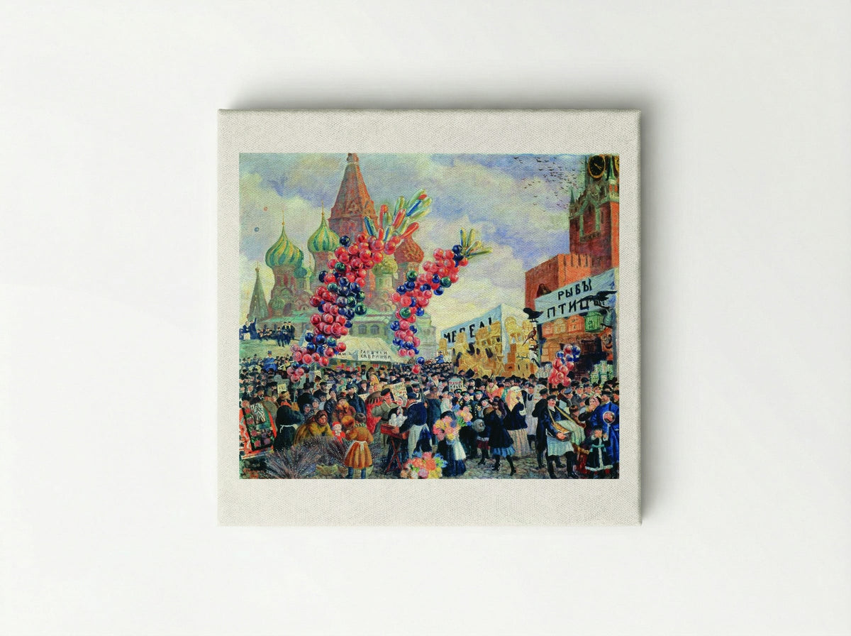 Palm Market with Spassky Gate - Boris Kustodiev - Canvas
