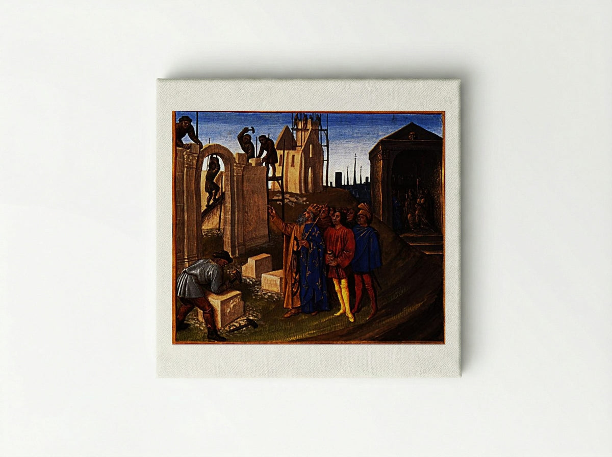 Charlemagne as a Builder - Jean Fouquet - Canvas