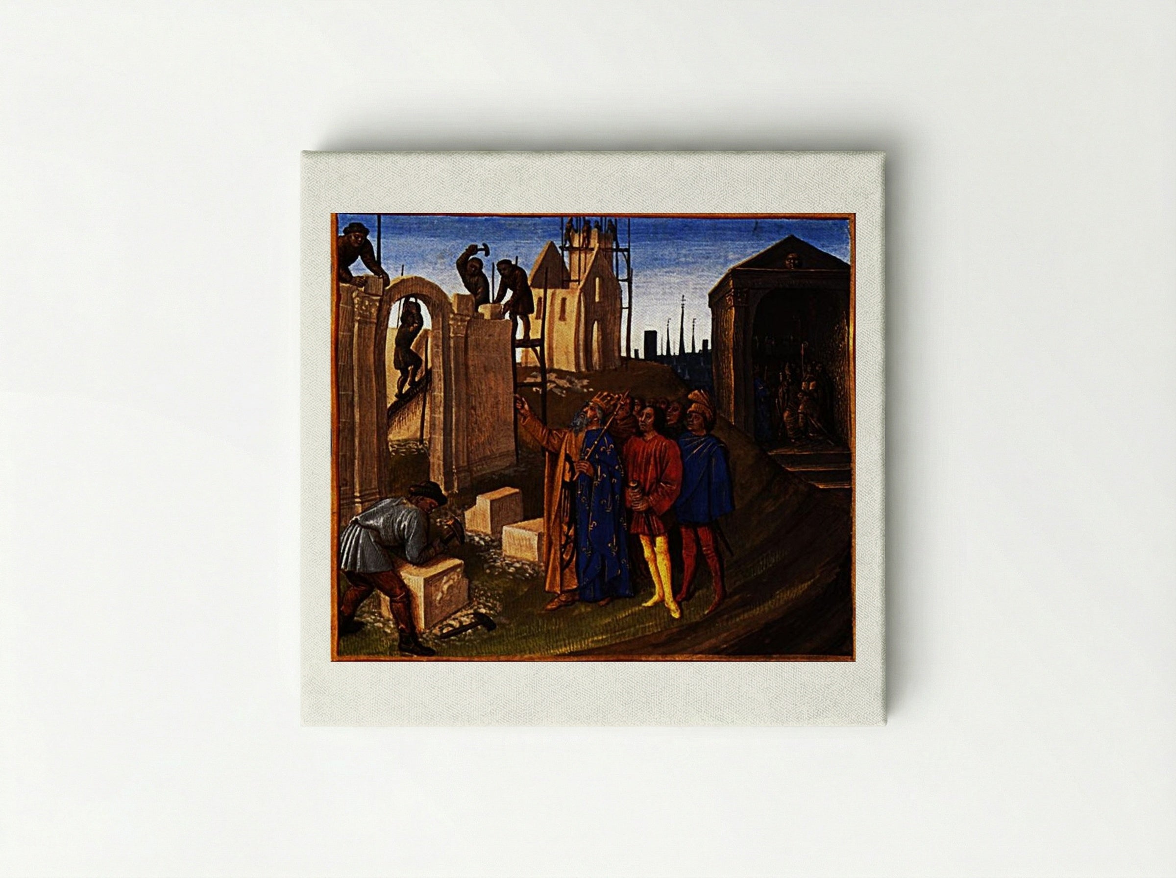 Charlemagne as a Builder - Jean Fouquet - Canvas