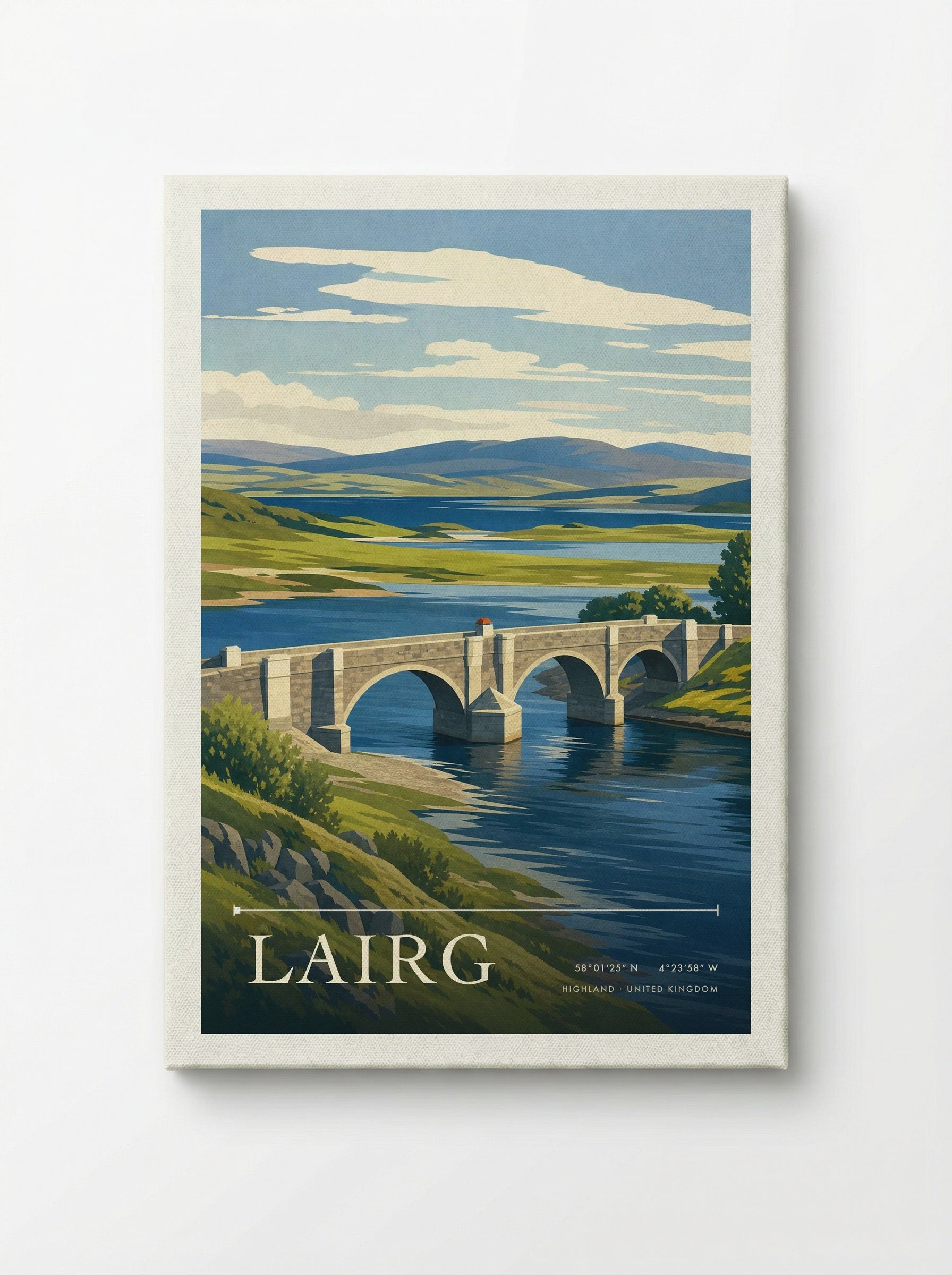 Lairg Highland United Kingdom Travel Poster - Canvas