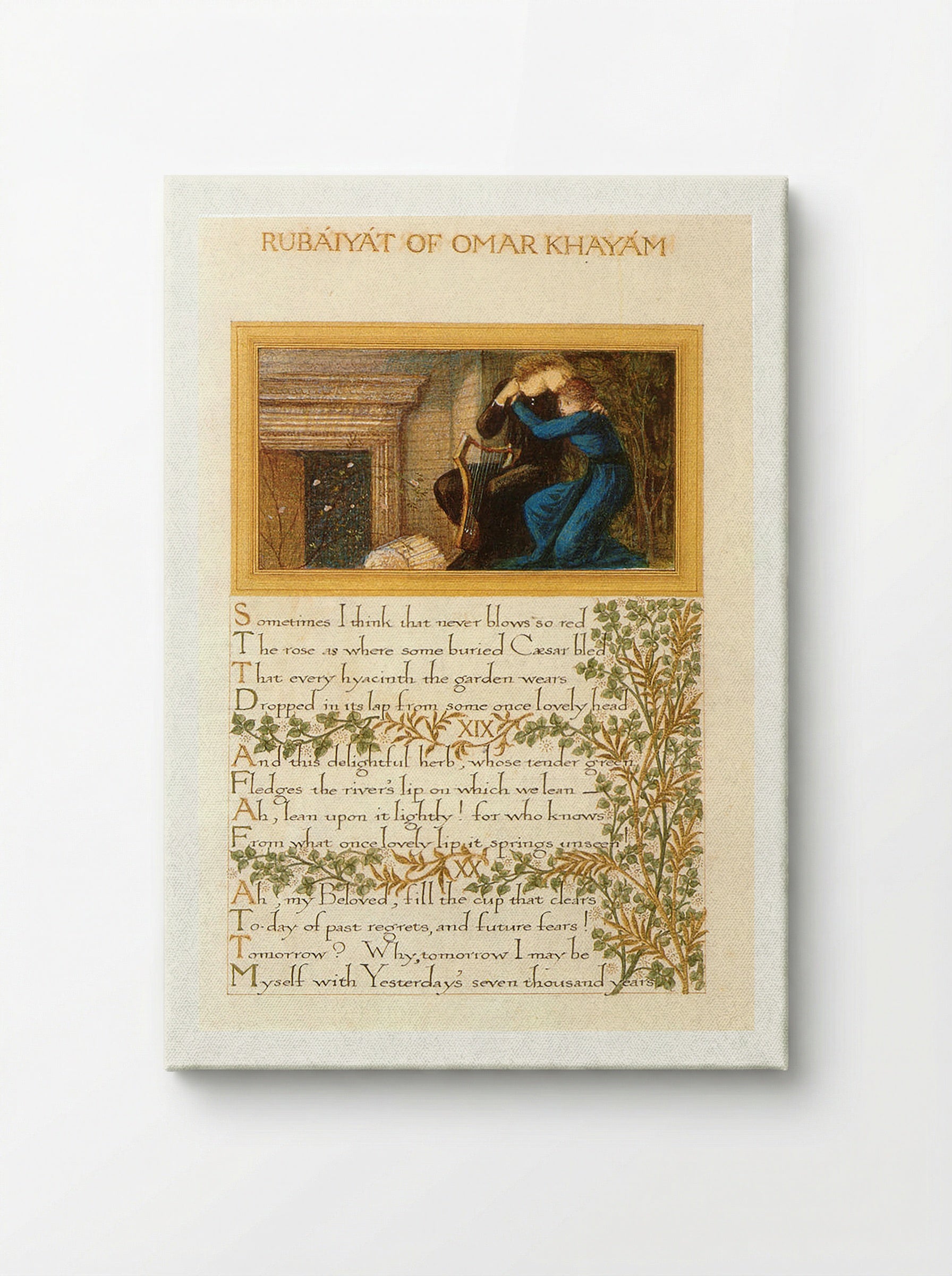 Page from The Rubaiyat of Omar Khayyam - William Morris - Canvas